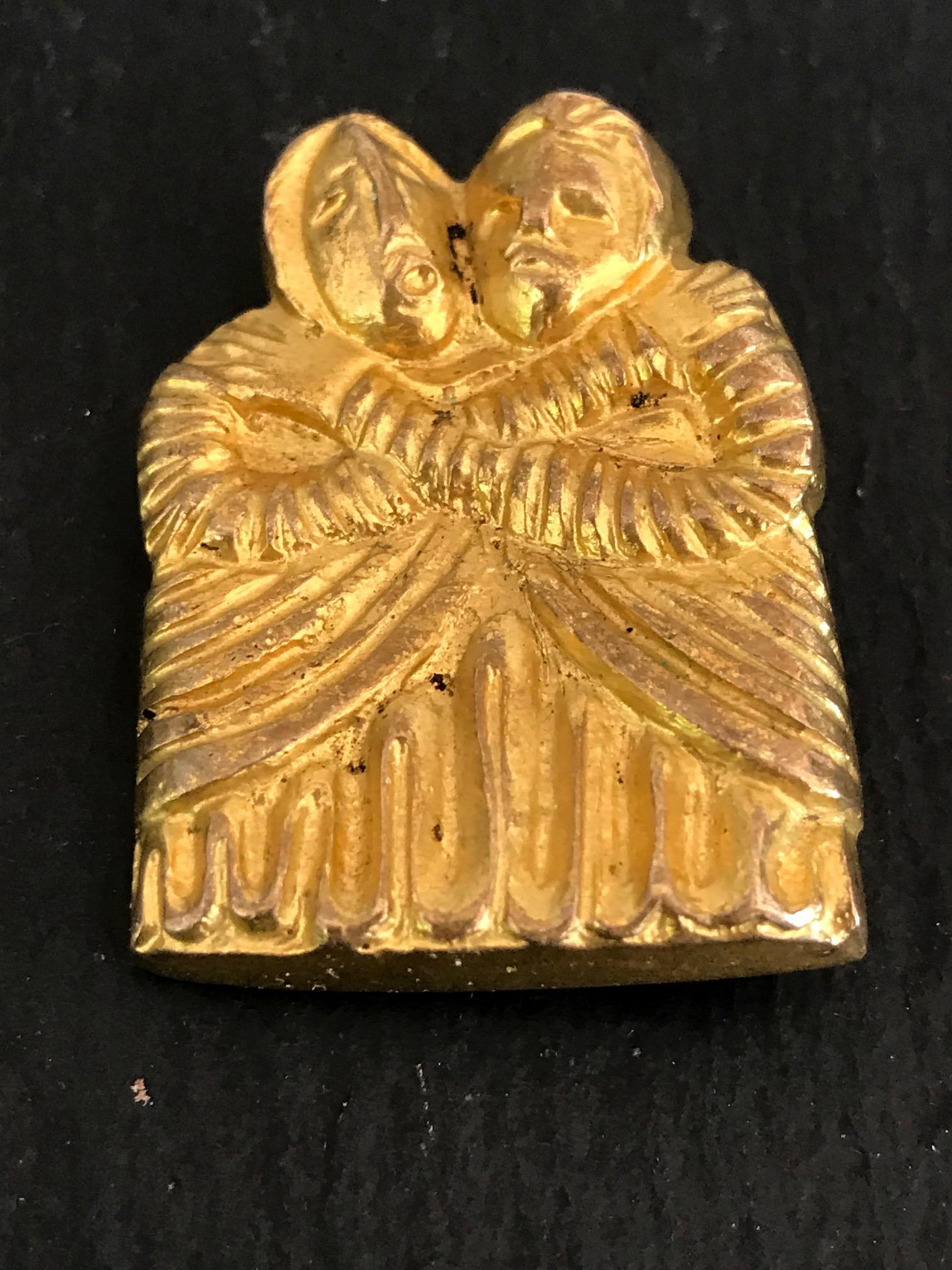 French Vintage Bronze Brooch by Line Vautrin In Good Condition In Atlanta, GA