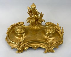 An Gilt Bronze Inkwell from the 19th Century, Napoleon III Period.