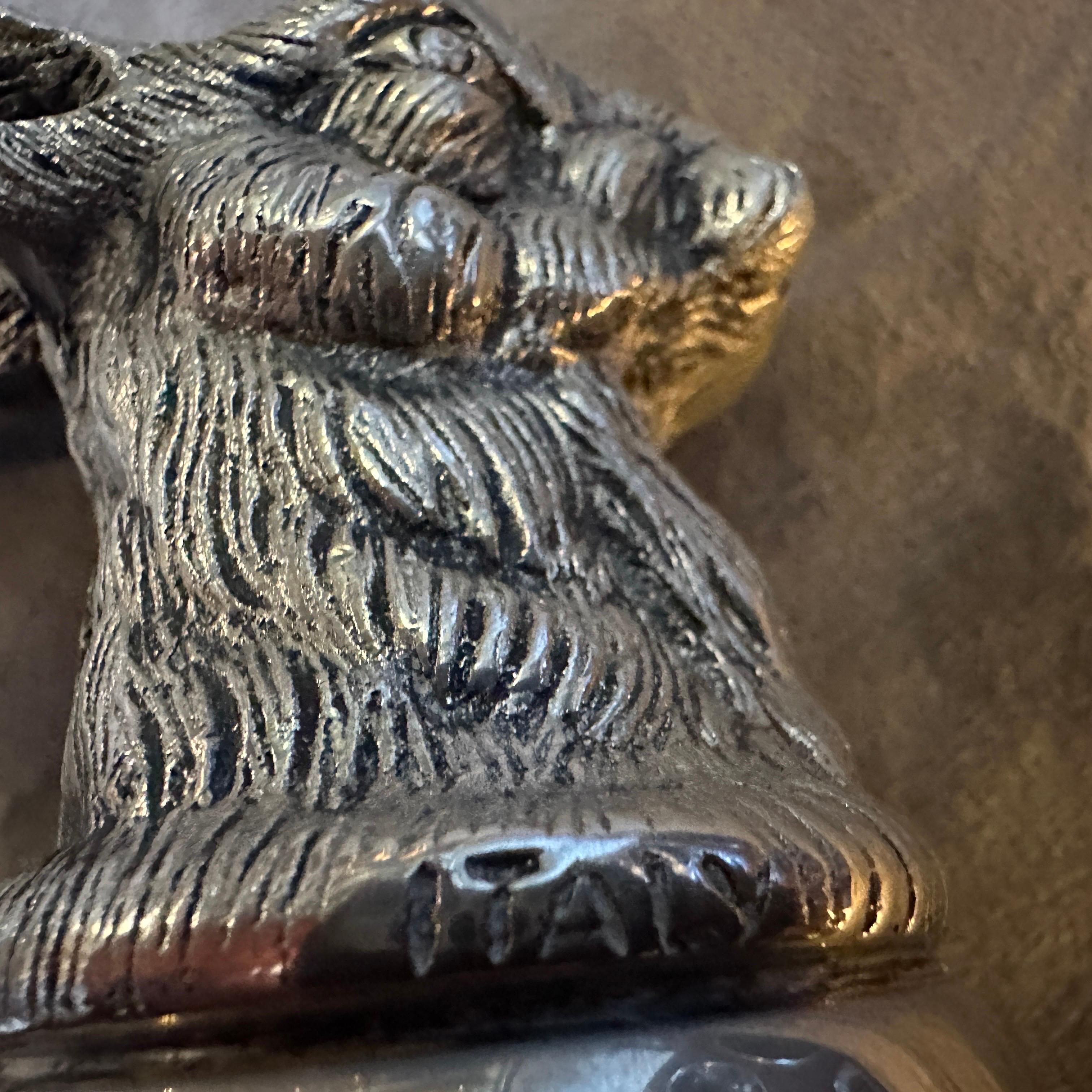 An HallMarked Gucci 1980s Silver Plated Barware Rabbit Head Stirrup Cup For Sale 4