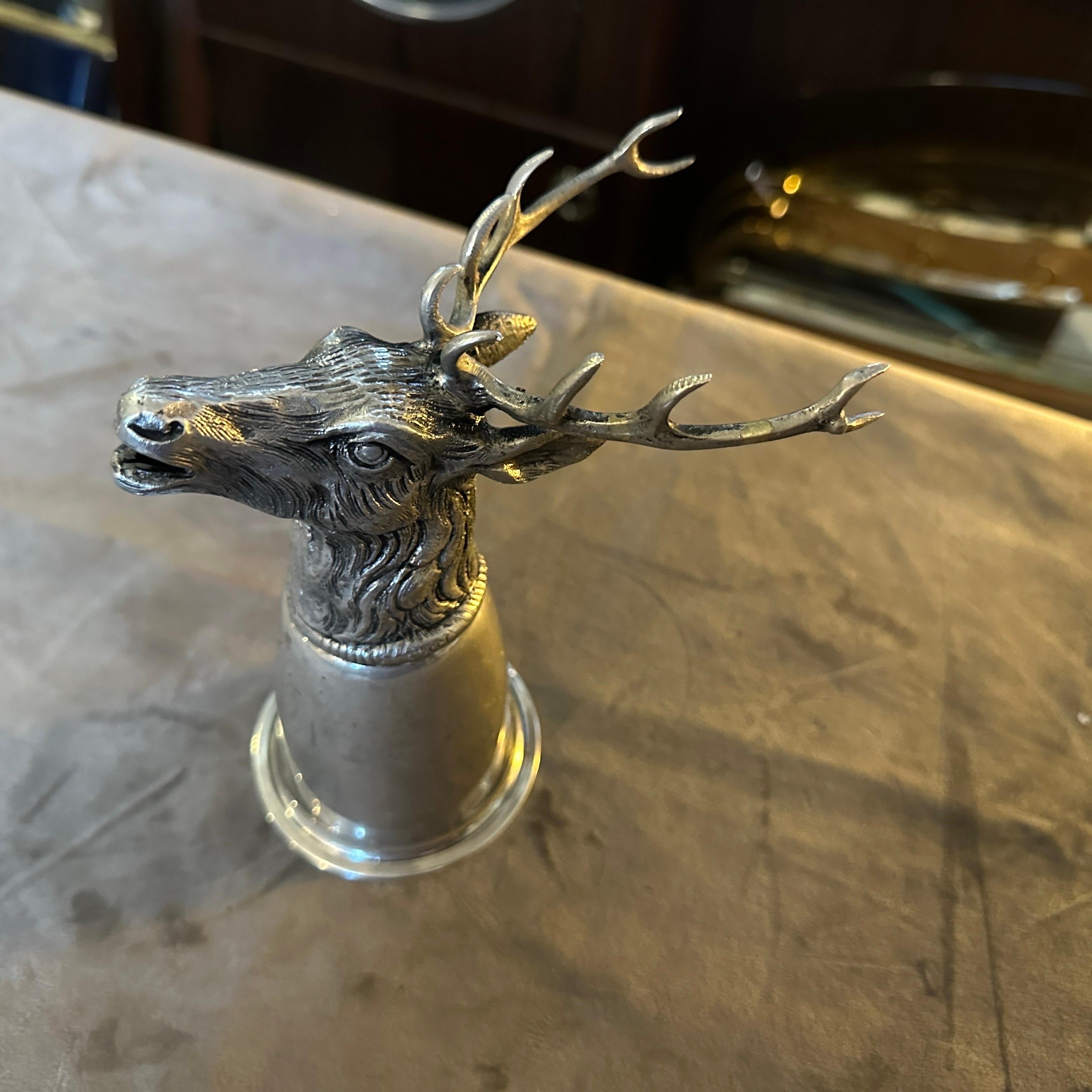 An HallMarked Gucci 1980s Silver Plated Barware Hirschkopf Steigbügelbecher im Angebot 4