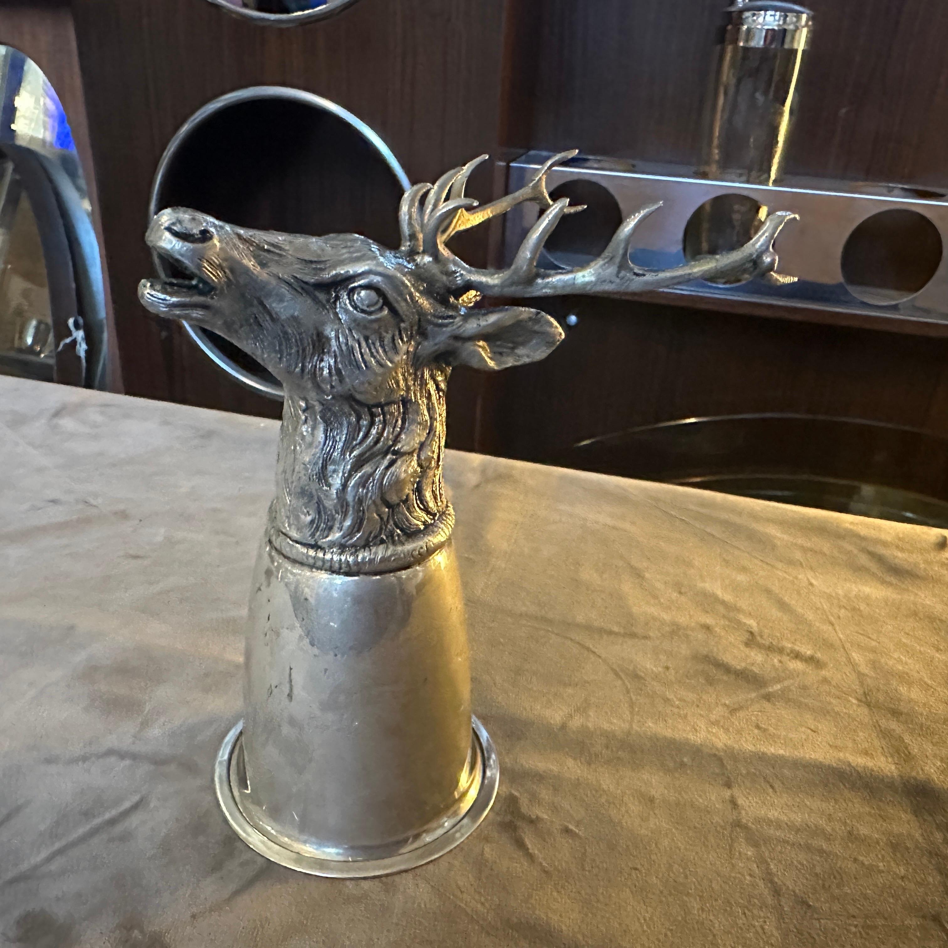 An HallMarked Gucci 1980s Silver Plated Barware Hirschkopf Steigbügelbecher im Angebot 6