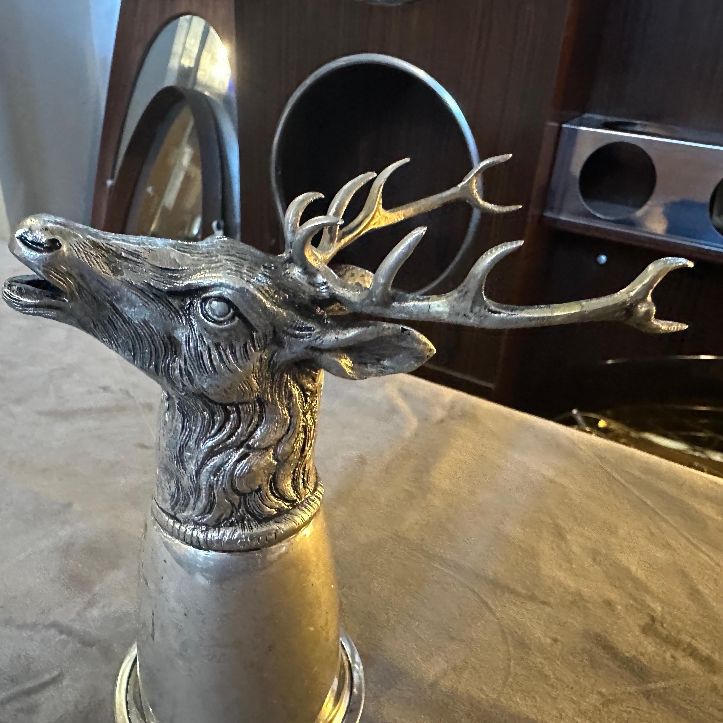 An HallMarked Gucci 1980s Silver Plated Barware Hirschkopf Steigbügelbecher im Angebot 7