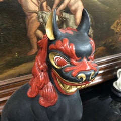 1980s High Quality Hand-Painted Porcelain Pho Dog