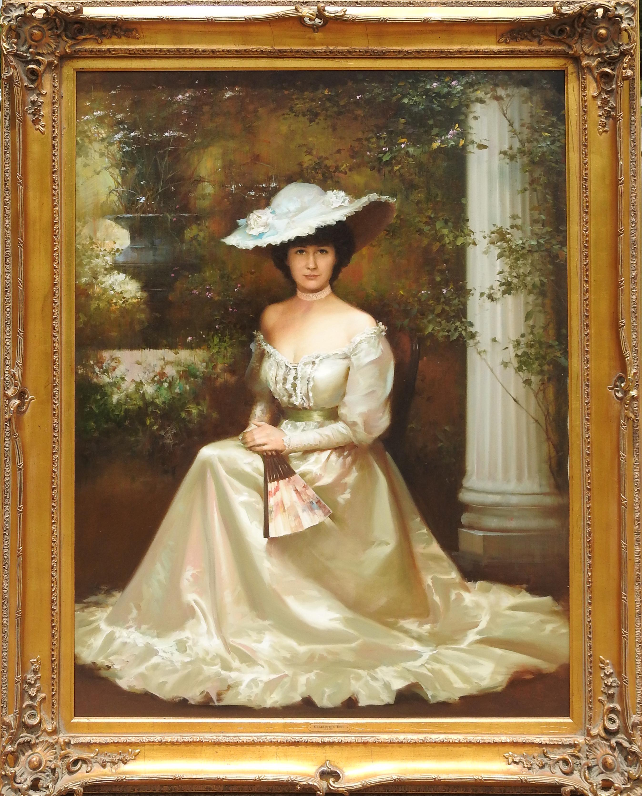 "Charlotte's Toni", An He, Realistic Portrait, Original Oil on Canvas, 48x36 in.