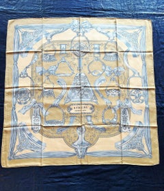 An Hermès Scarf Called "Etriers" by Françoise de Laperrière Circa 1990