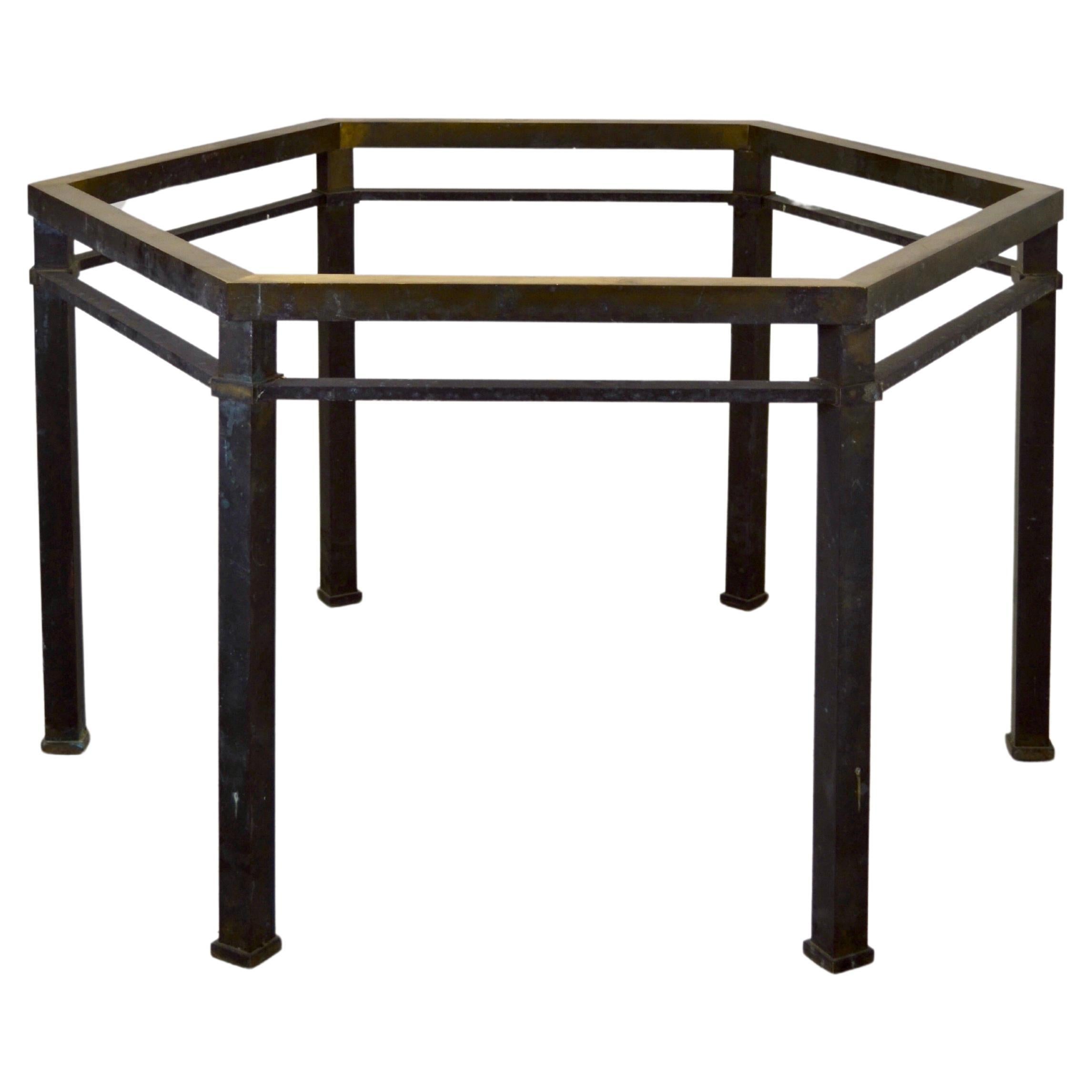 An Hexagonal Dining Table Base in Brass France 1970