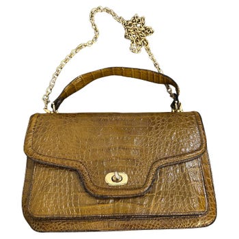 An High Quality 1960s Vintage Light Brown Leather Italian Shoulder Bag