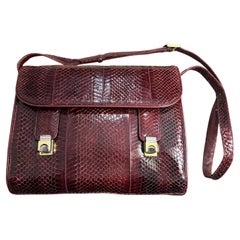 An High Quality 1970s Burgundy Leather Italian Shoulder Bag