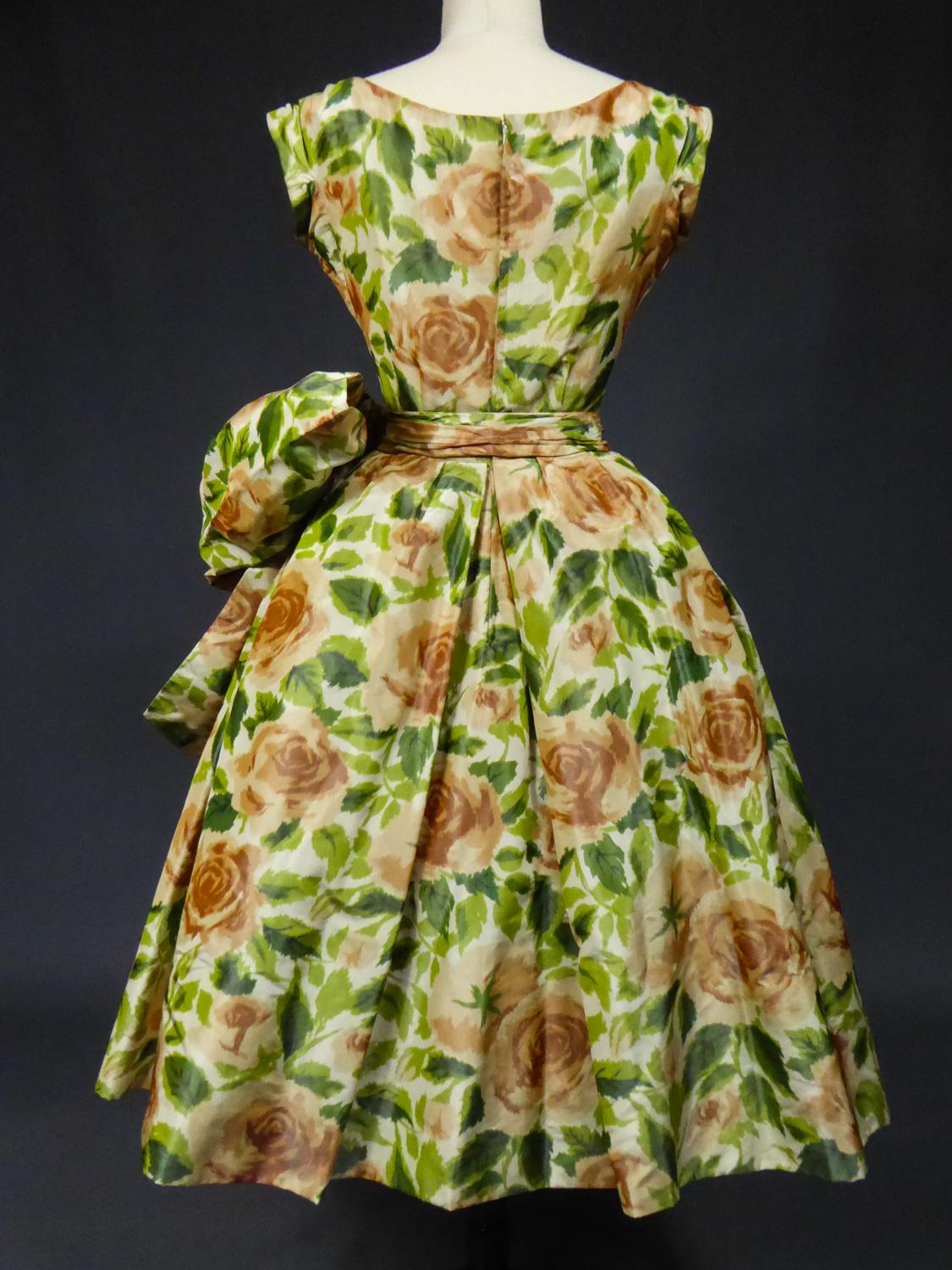 An Historical Christian Dior Printed Chiné Ball Gown Ligne Libre Collection 1957 2