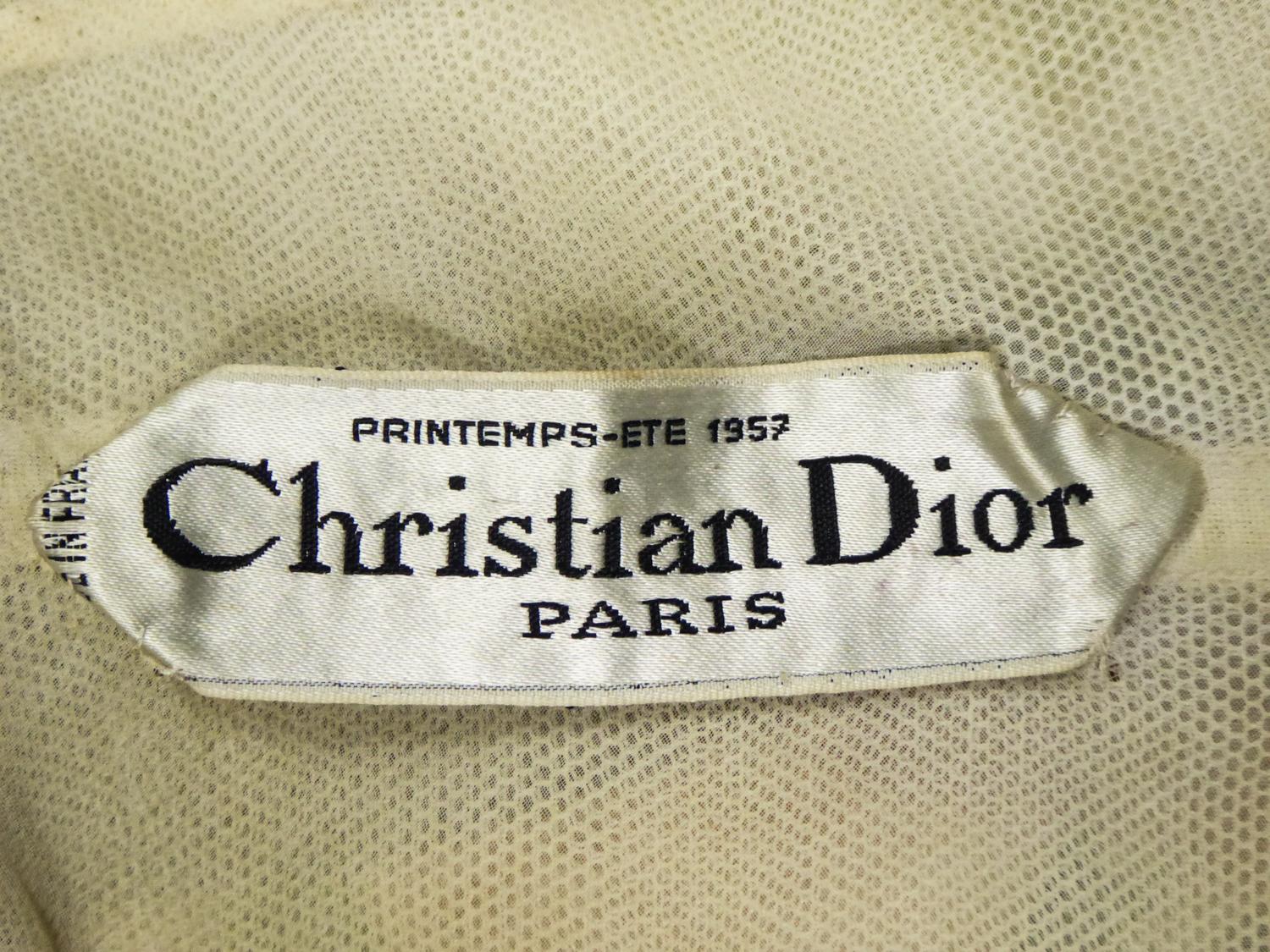 An Historical Christian Dior Printed Chiné Ball Gown Ligne Libre Collection 1957 4