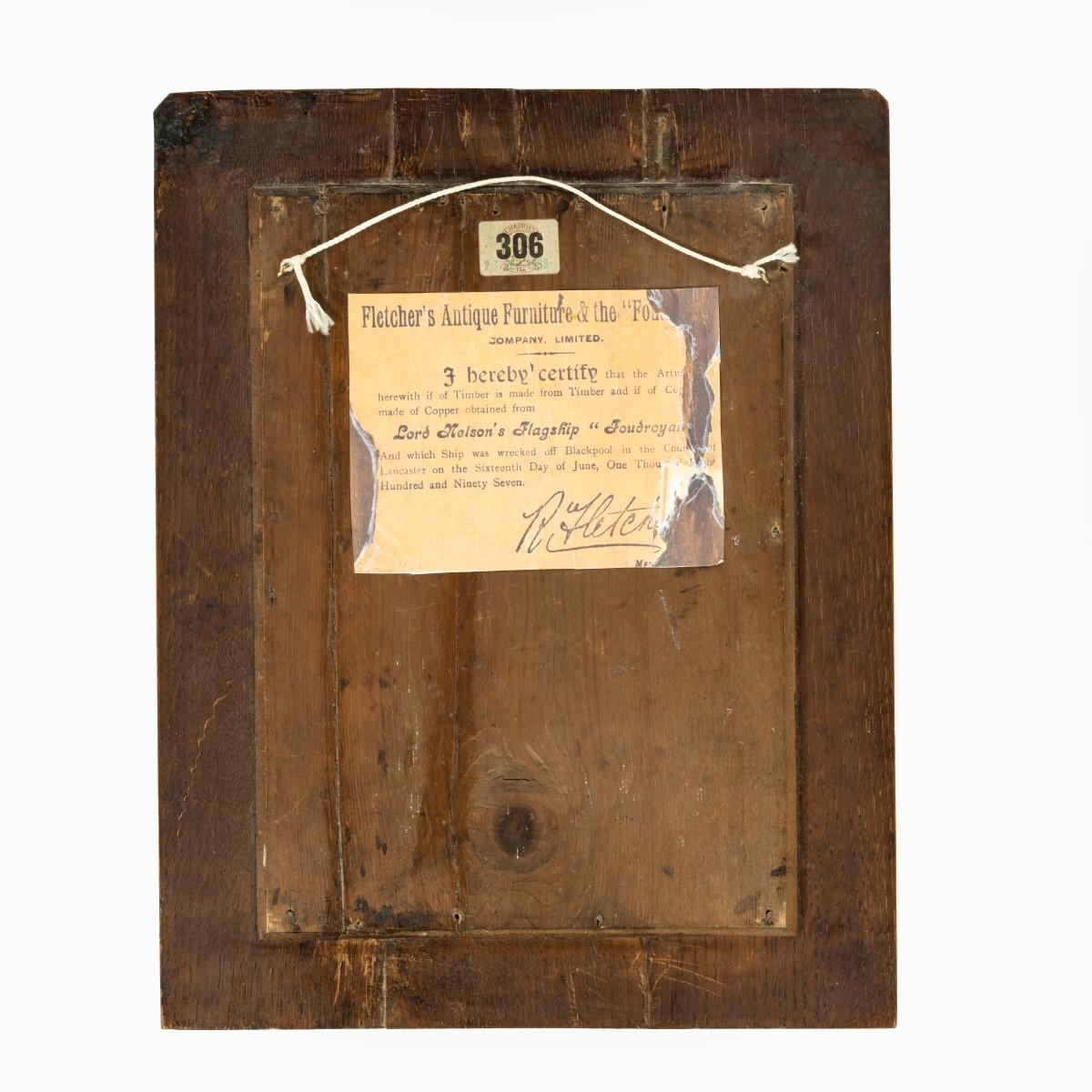 H.M.S. Foudroyant Copper Shield In Good Condition In Lymington, Hampshire