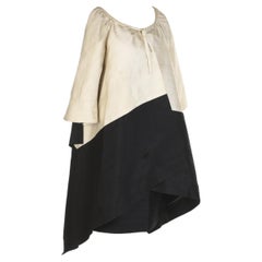 Ein Hubert de Givenchy Französisch Couture Creme und schwarzer Seide Abend Set CIRCA 1965