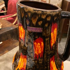 1970s Huge Mid-Century Modern Fat Lava Ceramic Jug Vase by Scheurich