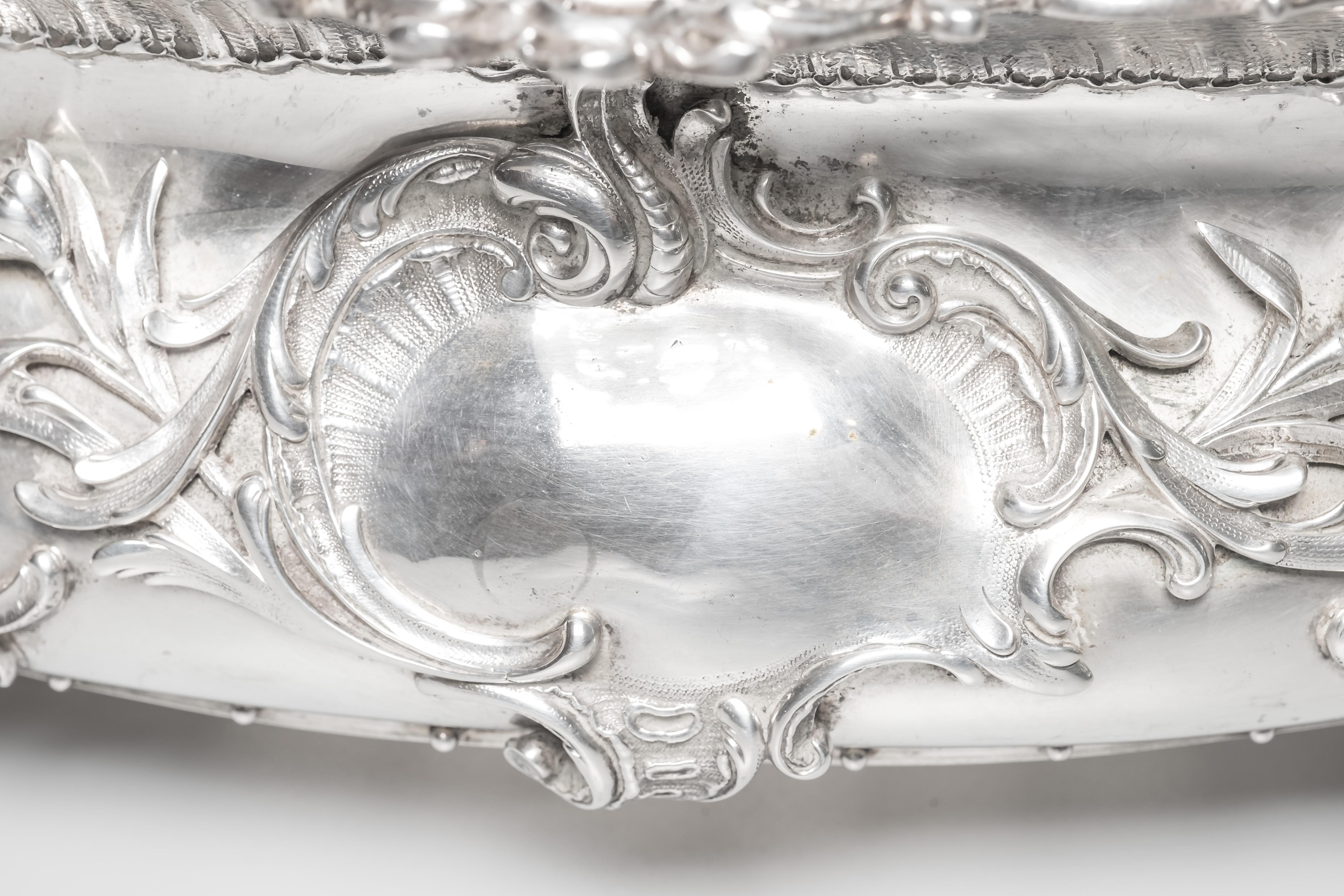 Hungarian Baroque Silver Plated Jardinière, 19th Century For Sale 8