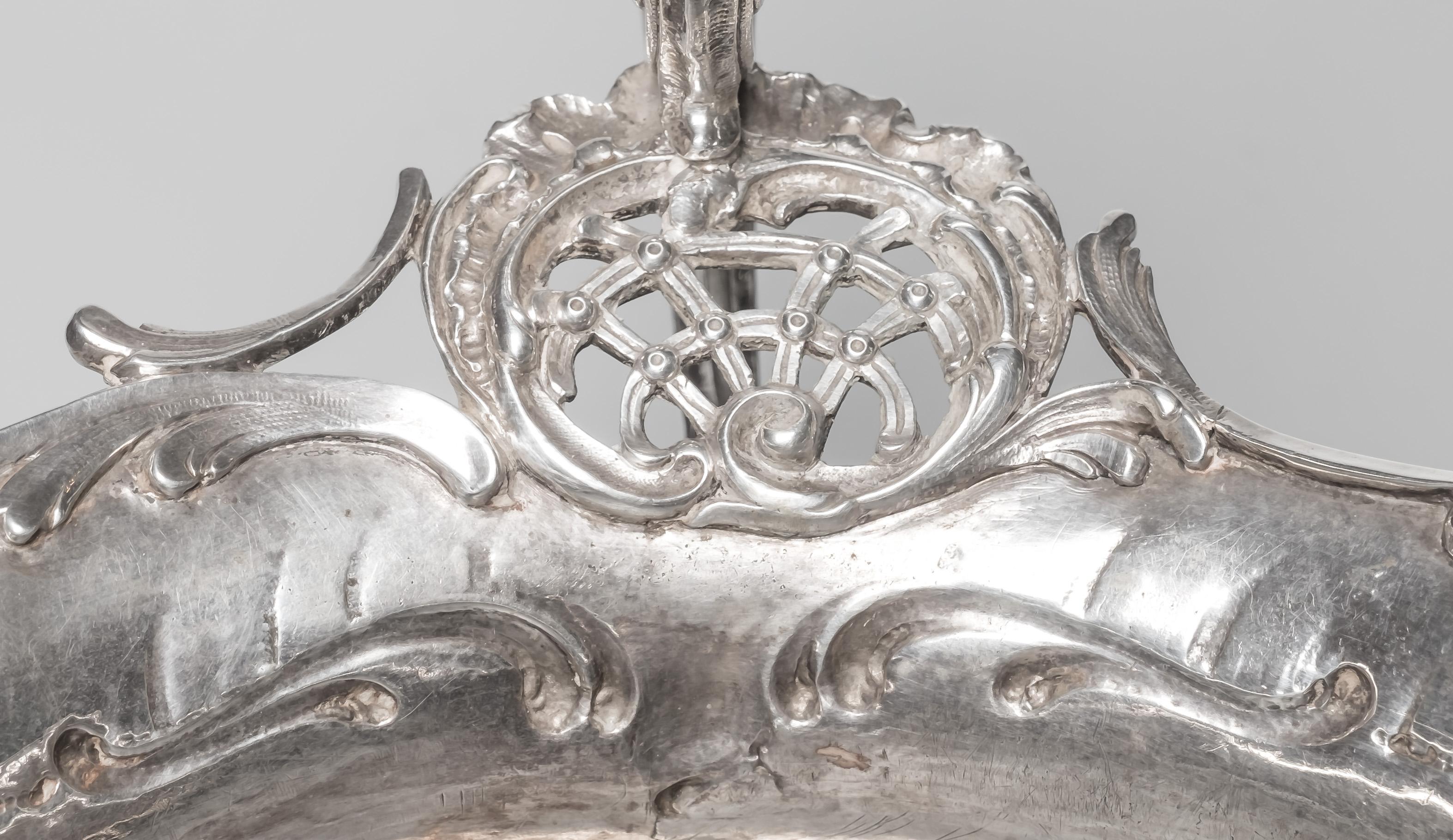 Hungarian Baroque Silver Plated Jardinière, 19th Century For Sale 10