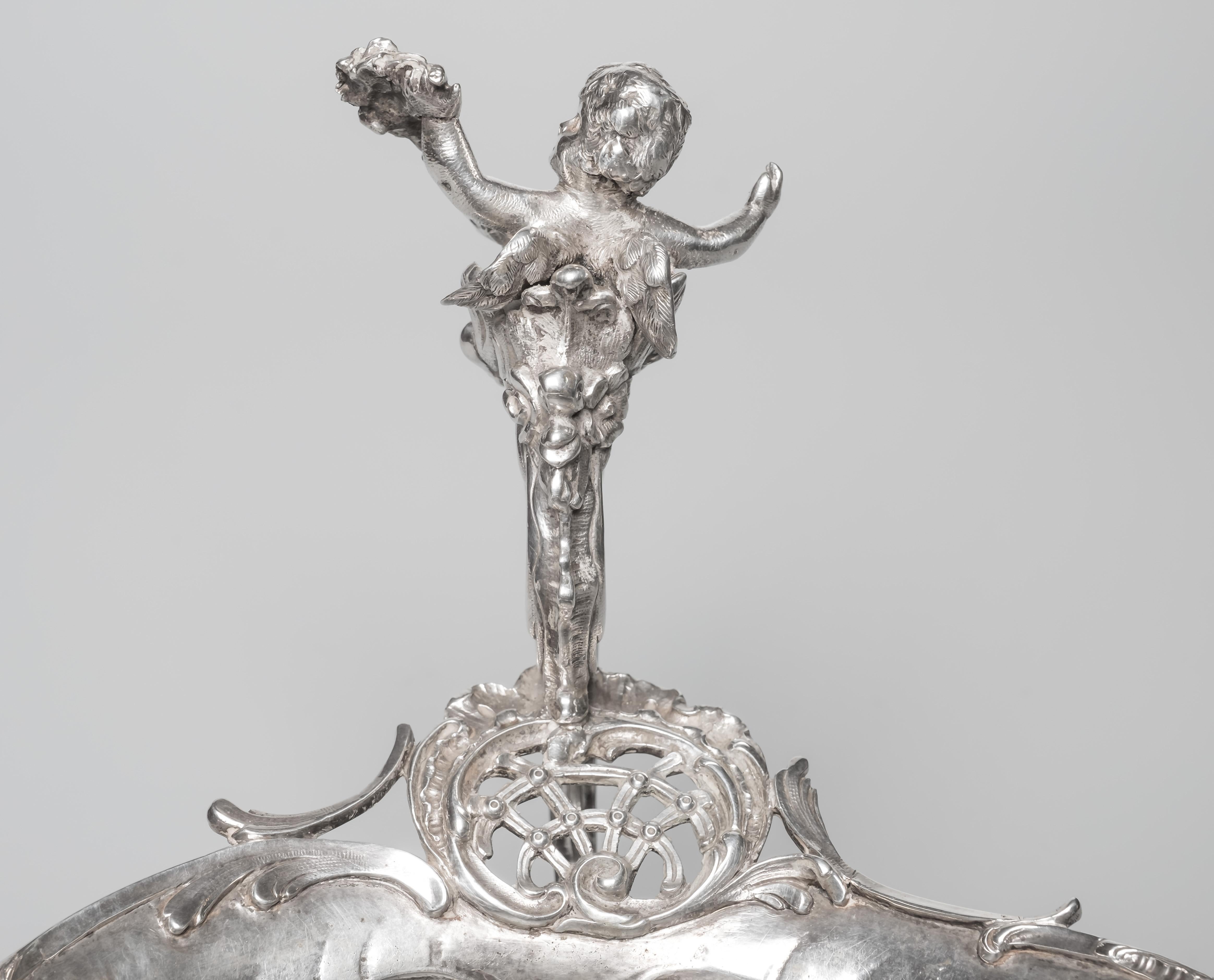 Hungarian Baroque Silver Plated Jardinière, 19th Century For Sale 2