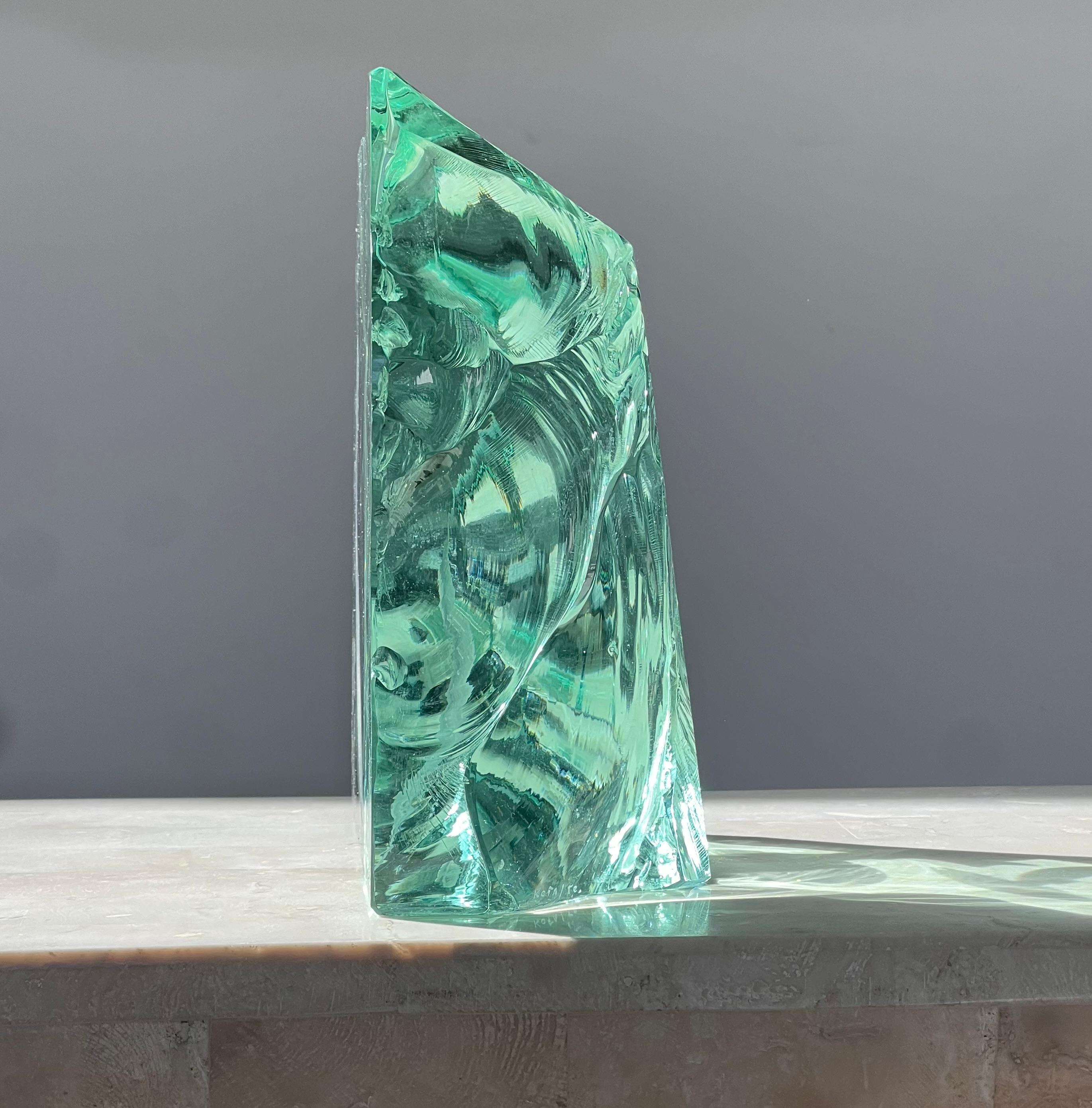 An ice block glass fish sculpture by Vicke Lindstrand for Kosta Boda, 20th c. In Good Condition In View Park, CA