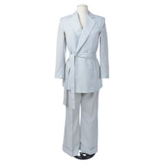 An Ice blue Tuxedo Pant Suit by Gianfranco Ferre - Italy Circa 1995 - 2000