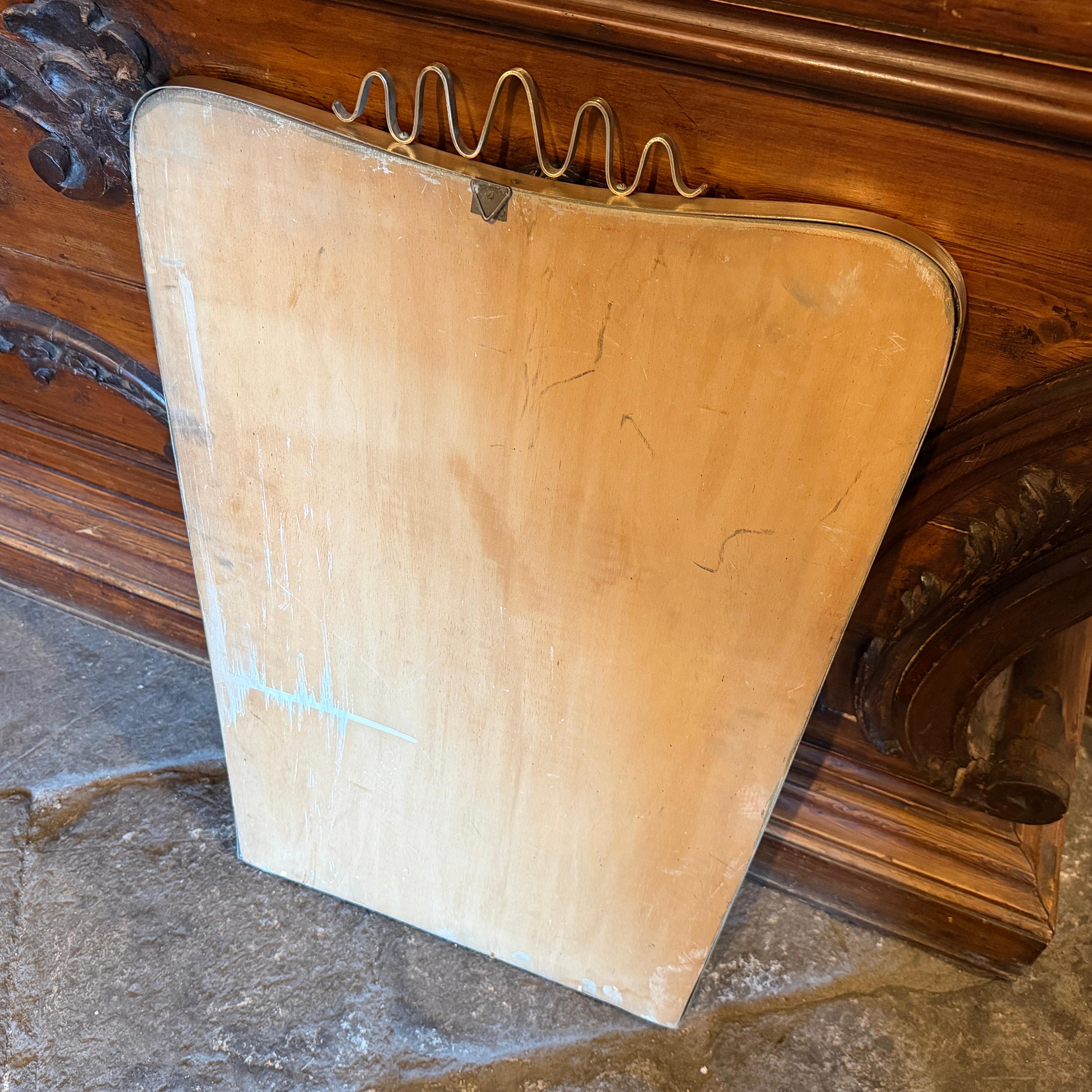 An Iconic 1950s Gio Ponti Mid-Century Modern Brass Italian Wall Mirror For Sale 6