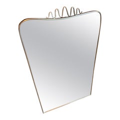 An Iconic 1950s Gio Ponti Mid-Century Modern Brass Italian Wall Mirror
