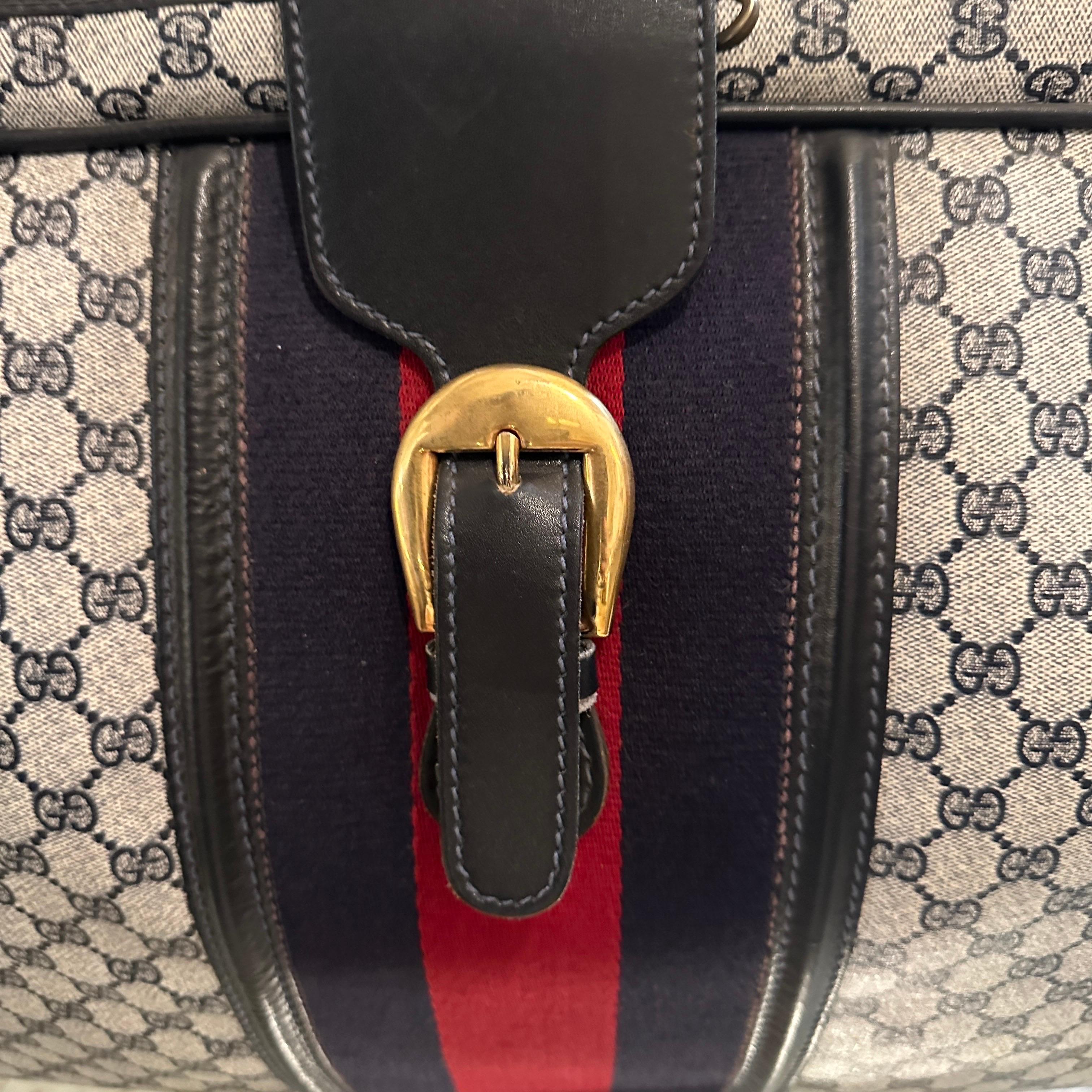 Black An Iconic 1980s Gucci Vintage Monogram Canvas Travel Bag