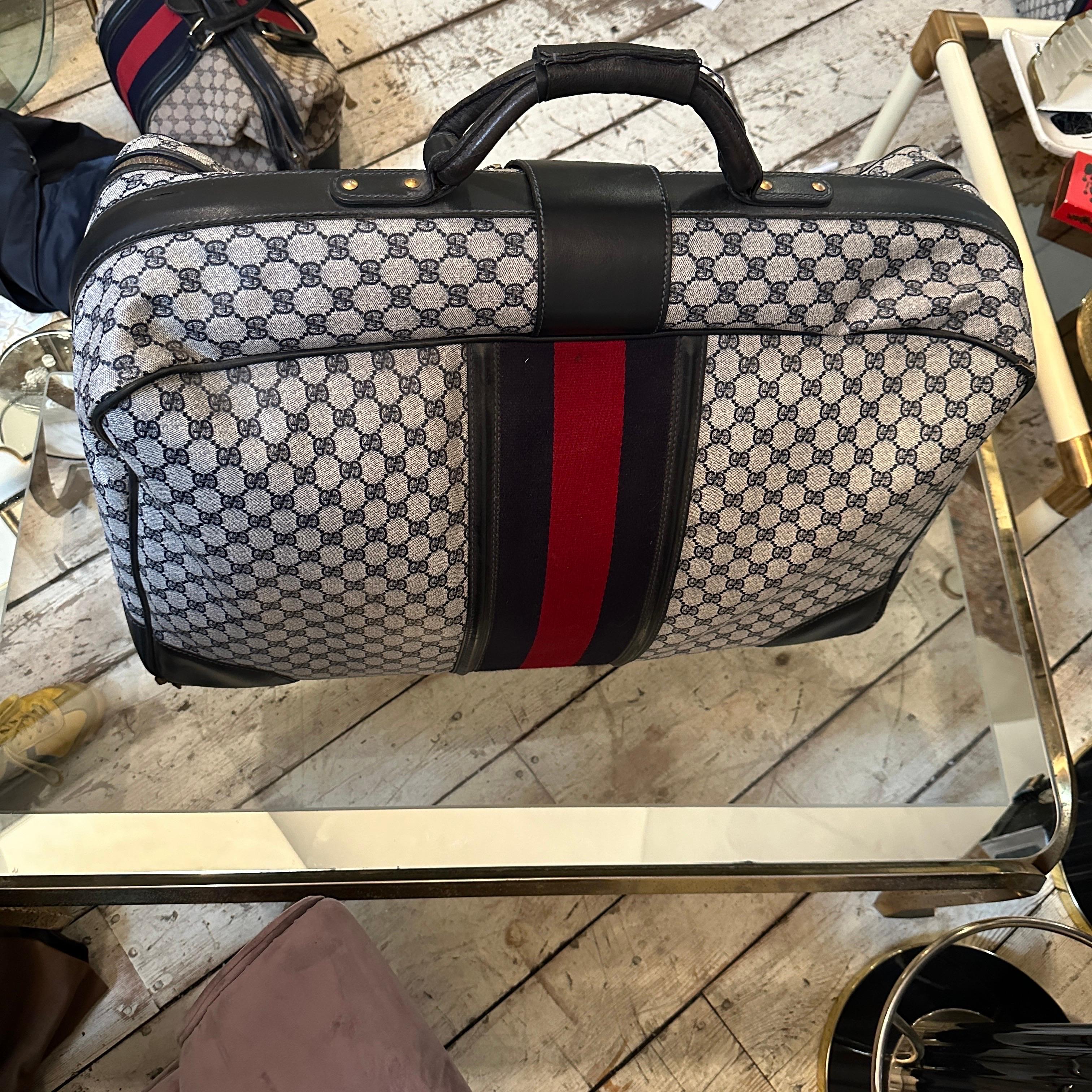 Women's or Men's An Iconic 1980s Gucci Vintage Monogram Canvas Travel Bag