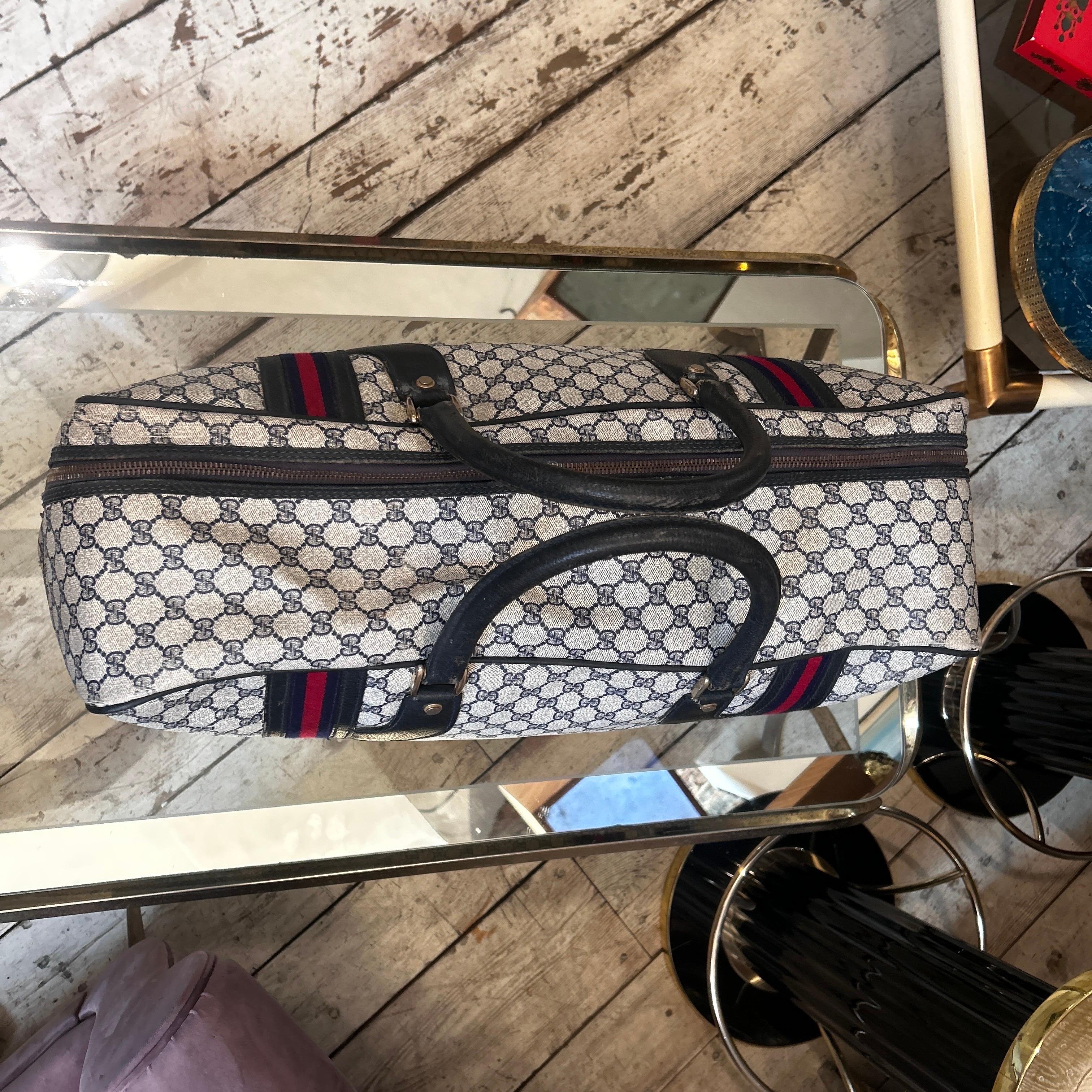An Iconic 1980s Gucci Vintage Monogram Canvas Travel Bag For Sale 1