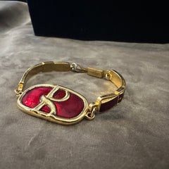 Ein ikonisches Armband aus Messing und roter Emaille aus den 1990er Jahren von Roberta di Camerino