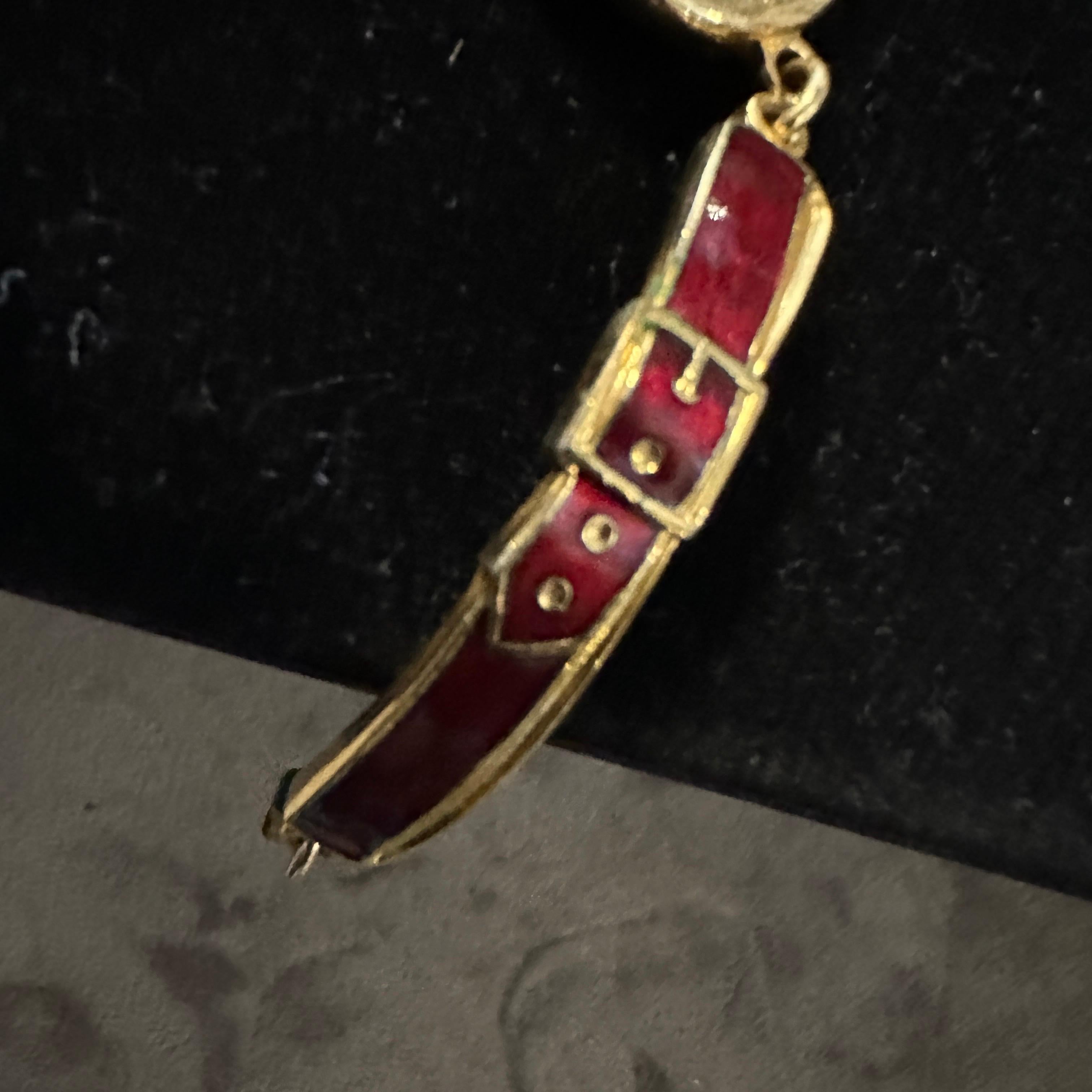 An Iconic 1990s Brass and Red Enamel Bracelet by Roberta di Camerino For Sale 2