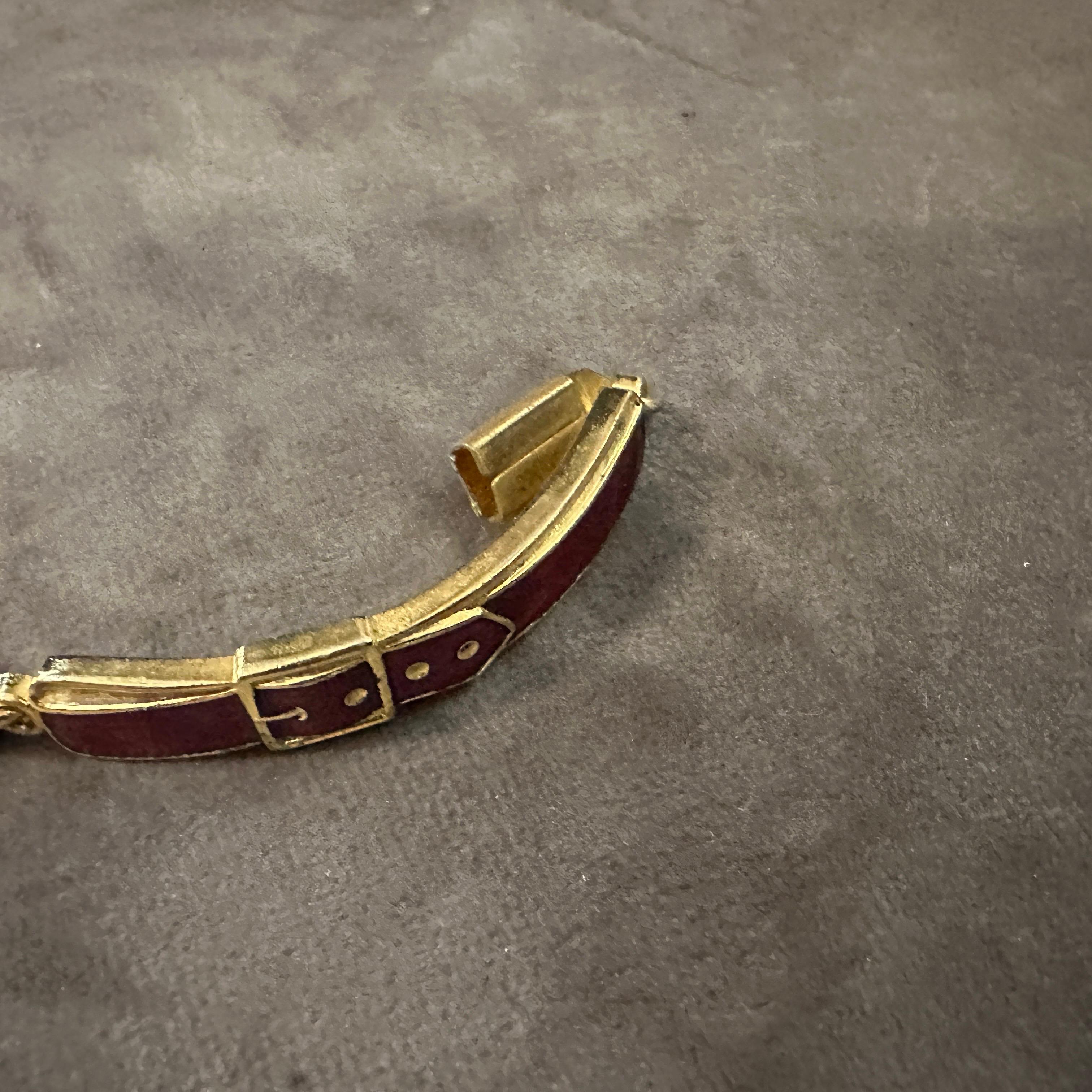 An Iconic 1990s Brass and Red Enamel Bracelet by Roberta di Camerino For Sale 4