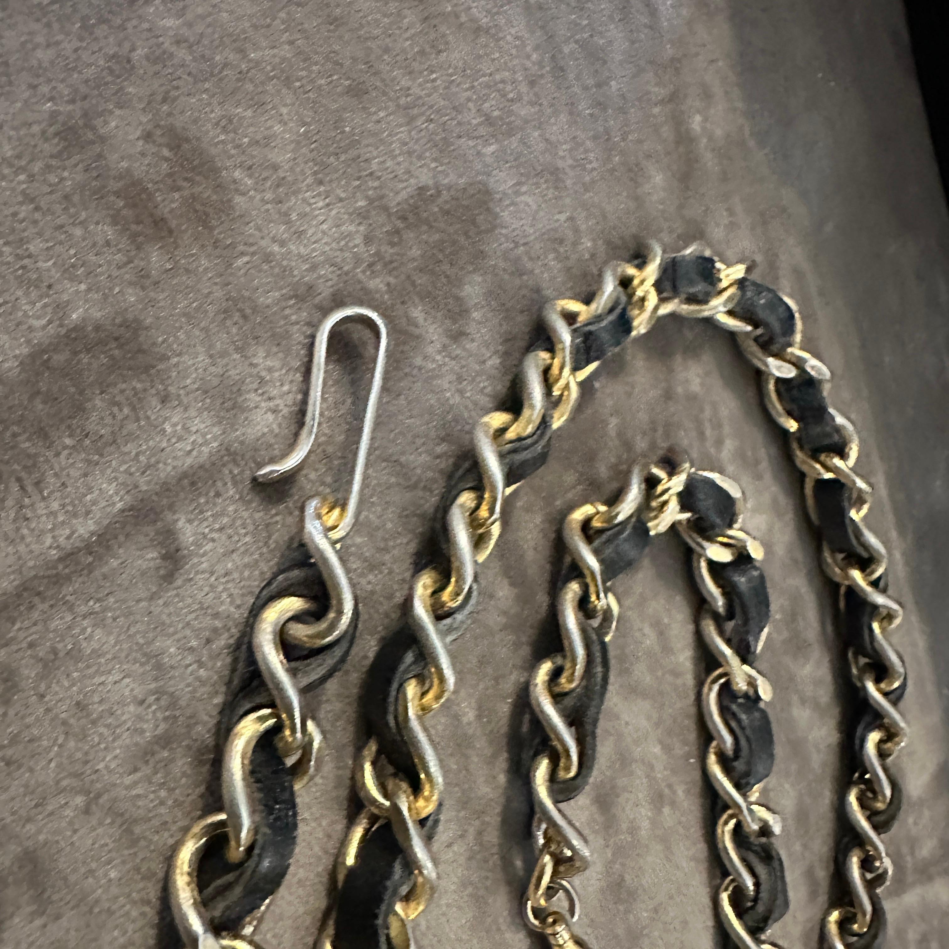 An Iconic 1990s Leather and Metal Chain Belt by Chanel For Sale 2