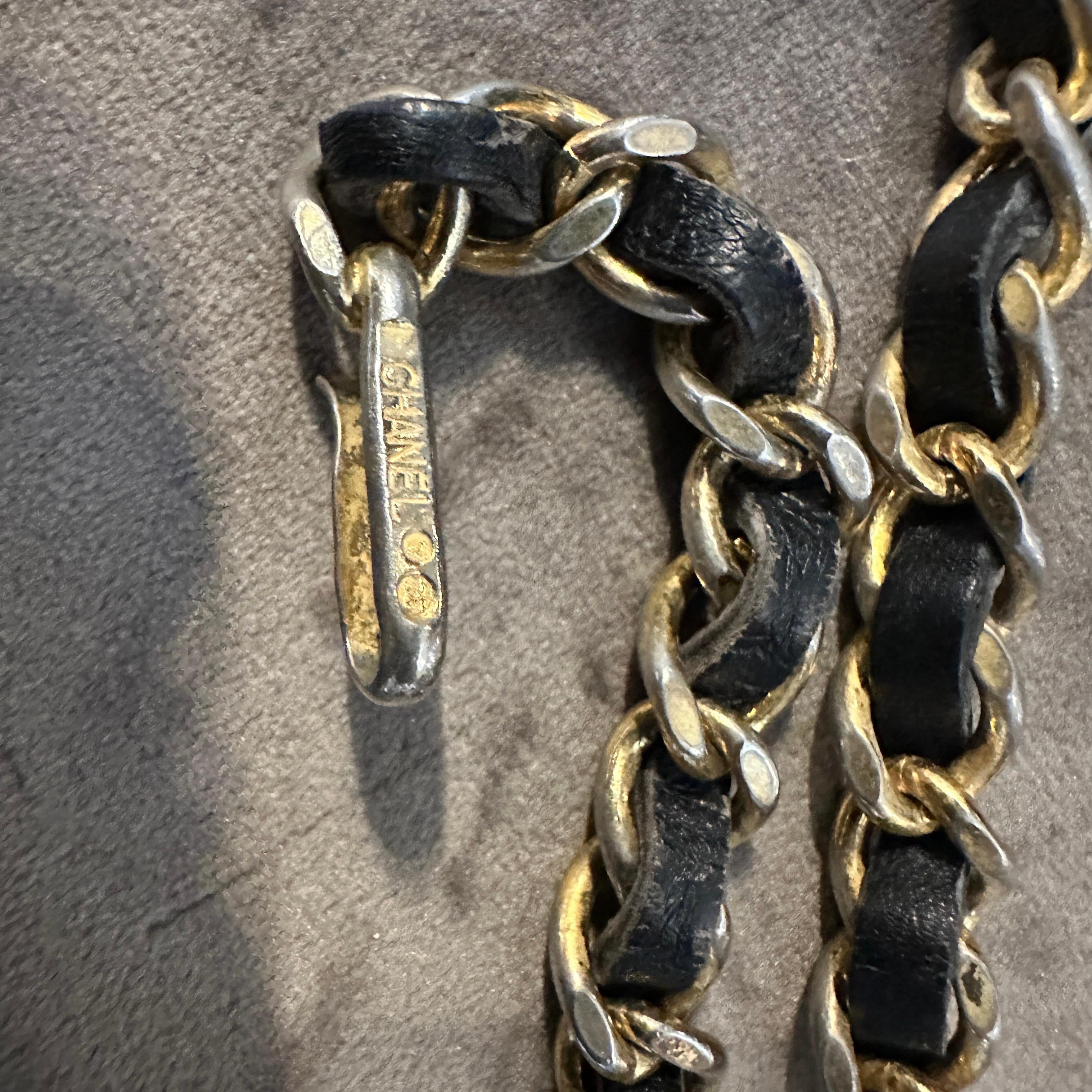 An Iconic 1990s Leather and Metal Chain Belt by Chanel For Sale 3