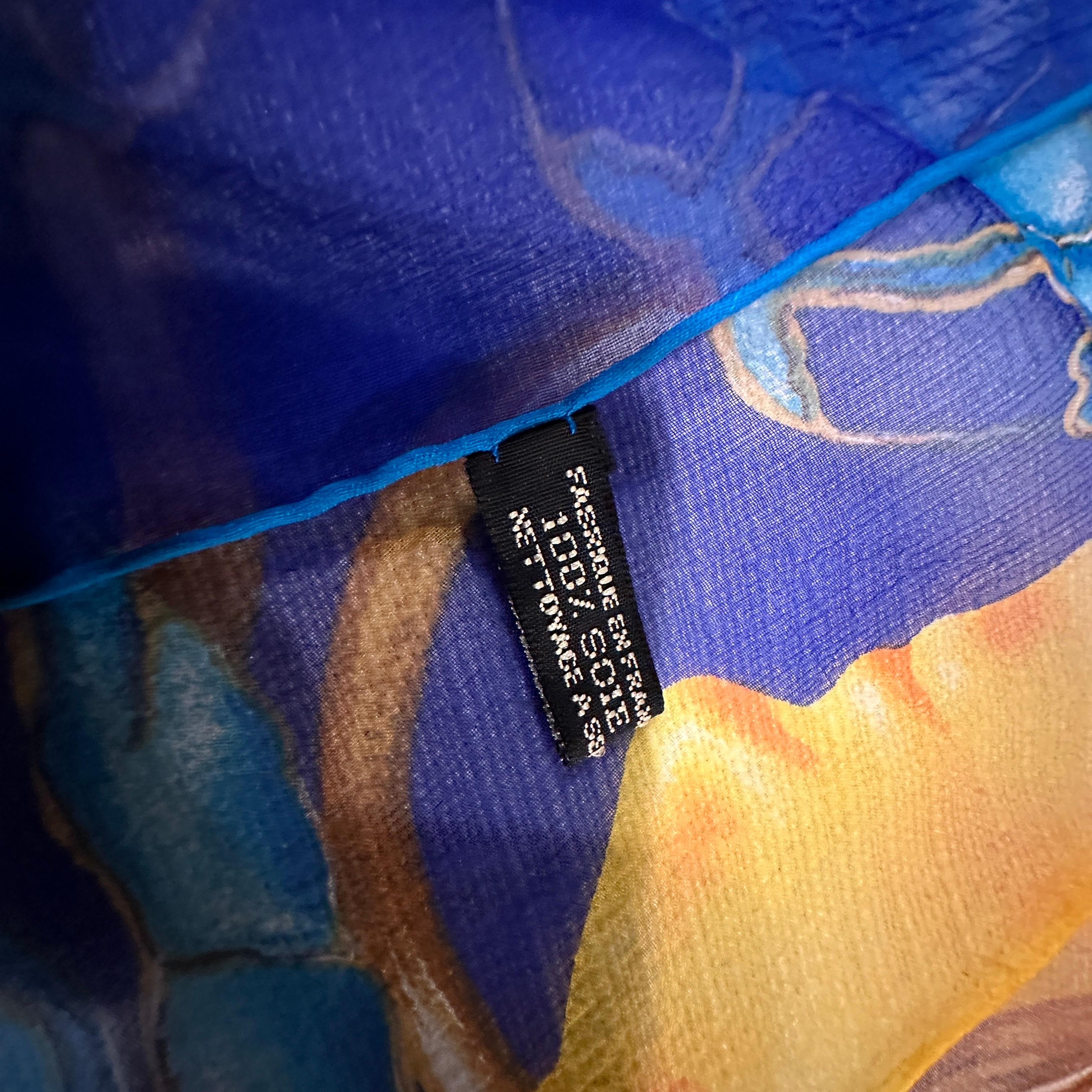 Ein ikonischer französischer Seidenschal von Lalique aus den 1990er Jahren für Damen oder Herren im Angebot
