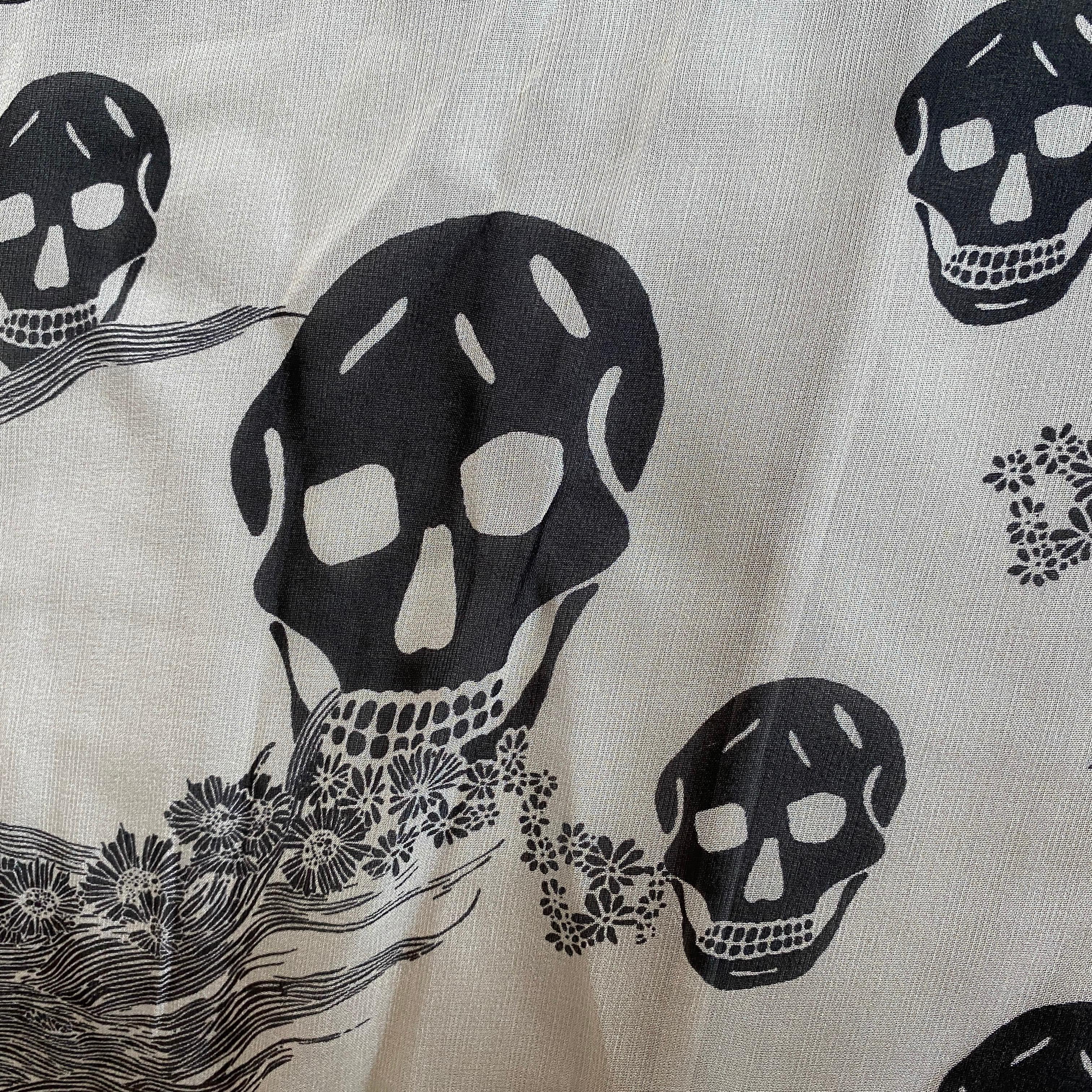 An Iconic Alexander McQueen Black and white Silk Scarf 1