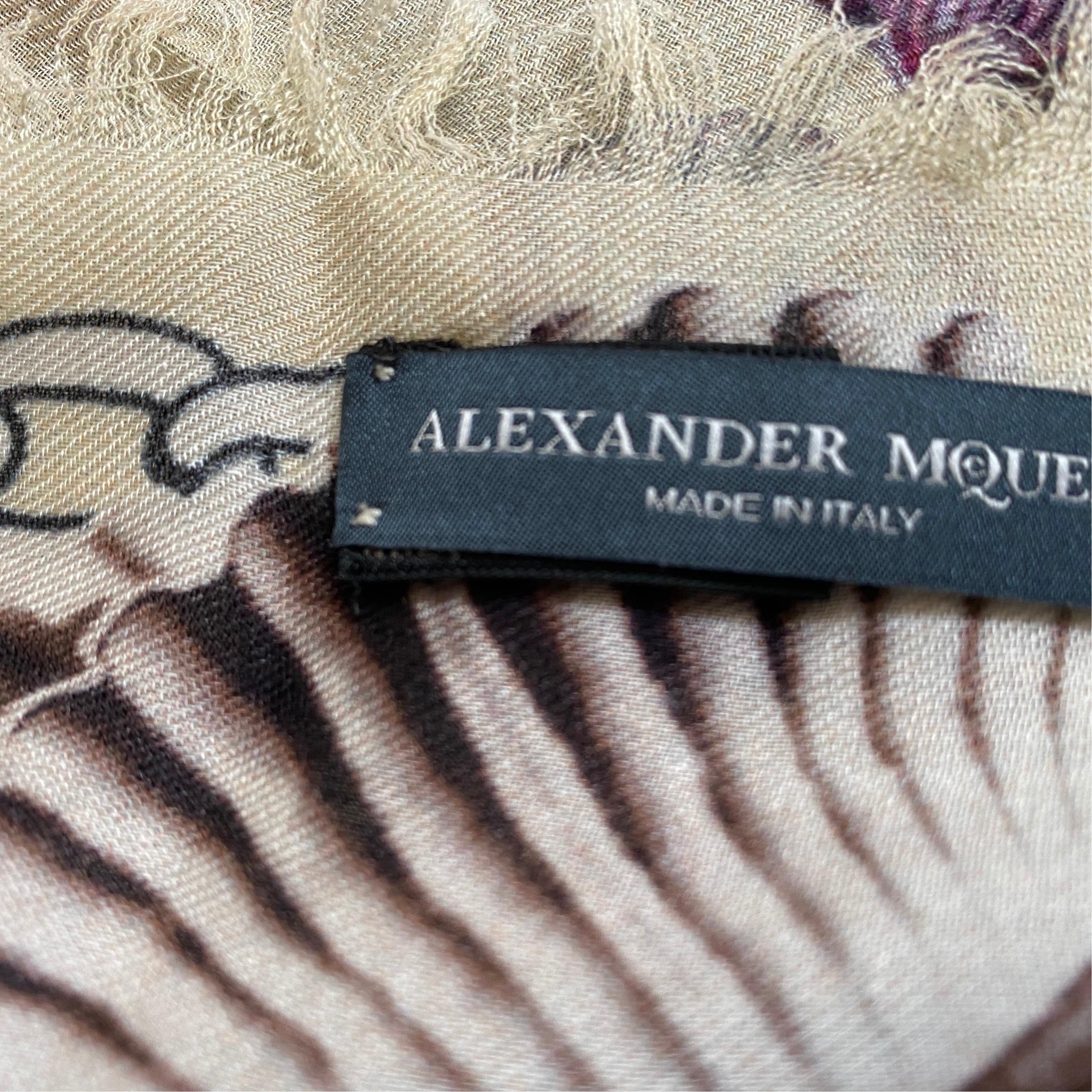  An Iconic White Silk Scarf with double Skull by Alexander McQueen 4