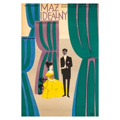 Poster cinematografico originale di 'Un marito ideale' di Wiktor Gorka, polacco, 1956