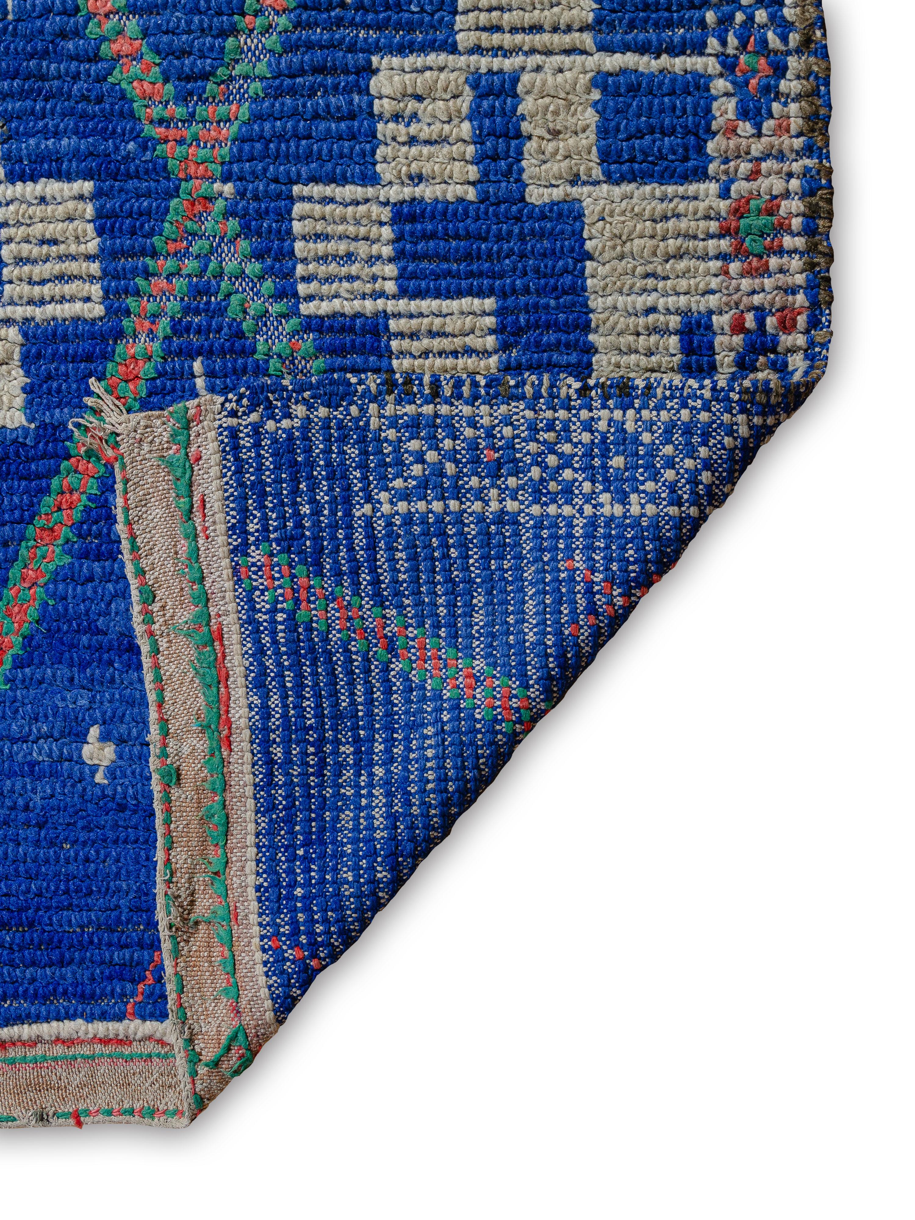 Moroccan An impactful vintage cobalt Beni M’Guild rug curated by Breuckelen Berber For Sale