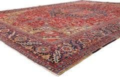 An Imperial Crest: Late 19th Century Persian Heriz Masterpiece of Noble Grandeur