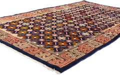 An Imperial Indigo Bloom: Antique Chinese Peking Masterpiece of Courtly Elegance