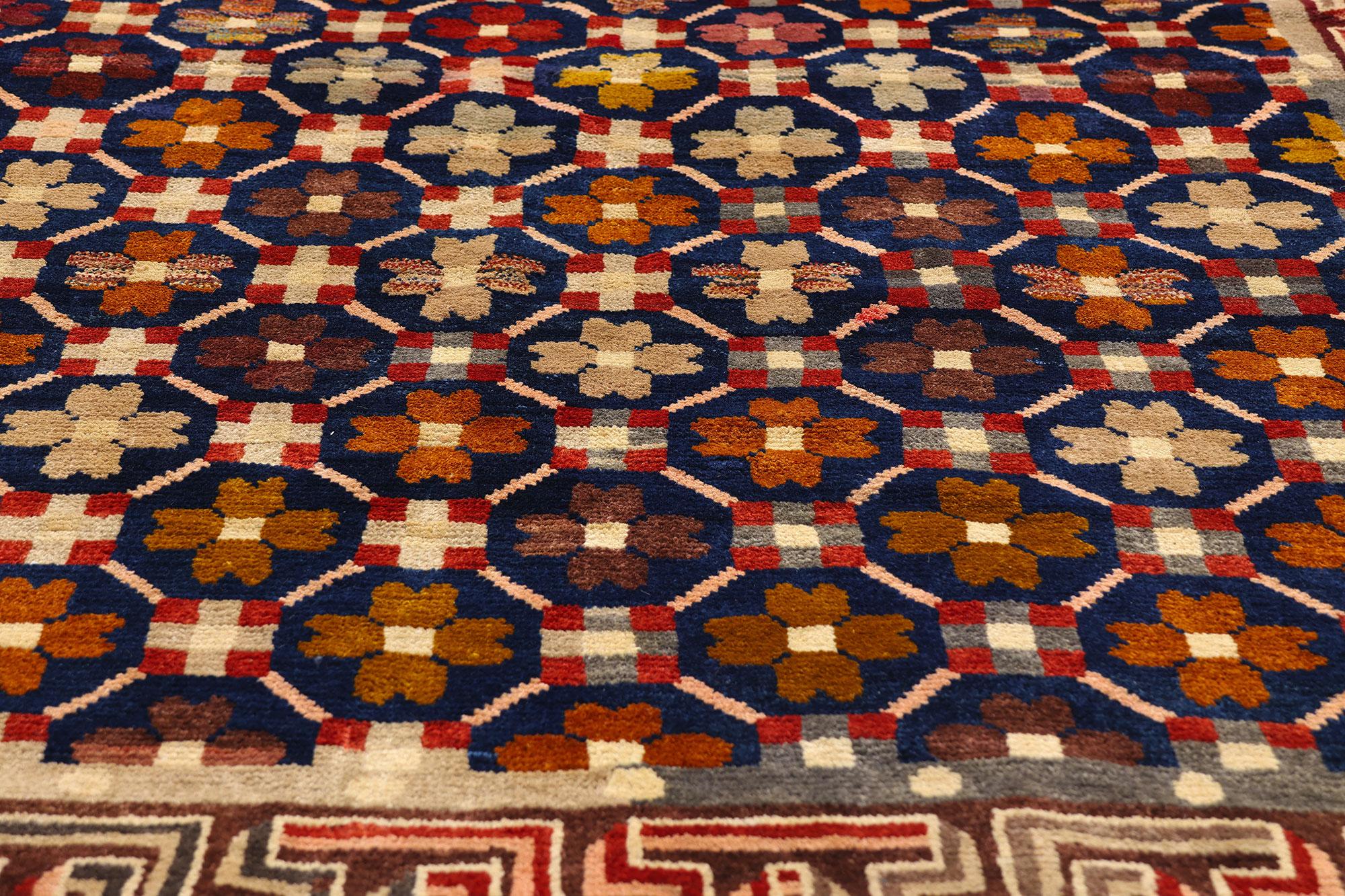 Annodato a mano Un fiore di indaco imperiale: Antico capolavoro cinese di Eleganza di corte a Pechino in vendita