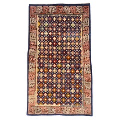 Eine kaiserliche Indigoblüte: Antikes chinesisches Pekinger Meisterwerk der höfischen Eleganz