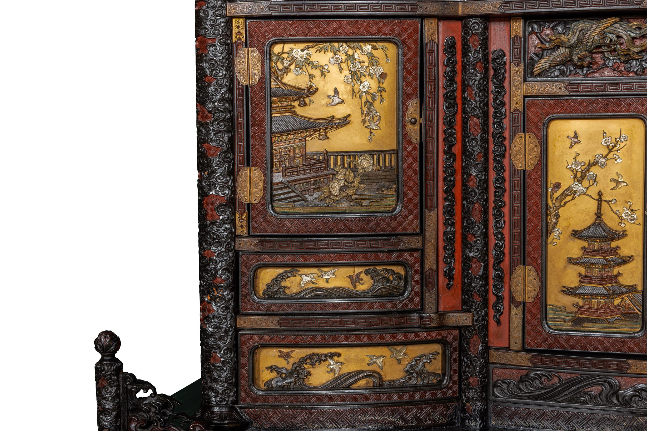 An Imperial Japanese Meiji Shibayama Tea Cabinet by The Tokugawa Samurai Clan For Sale 8