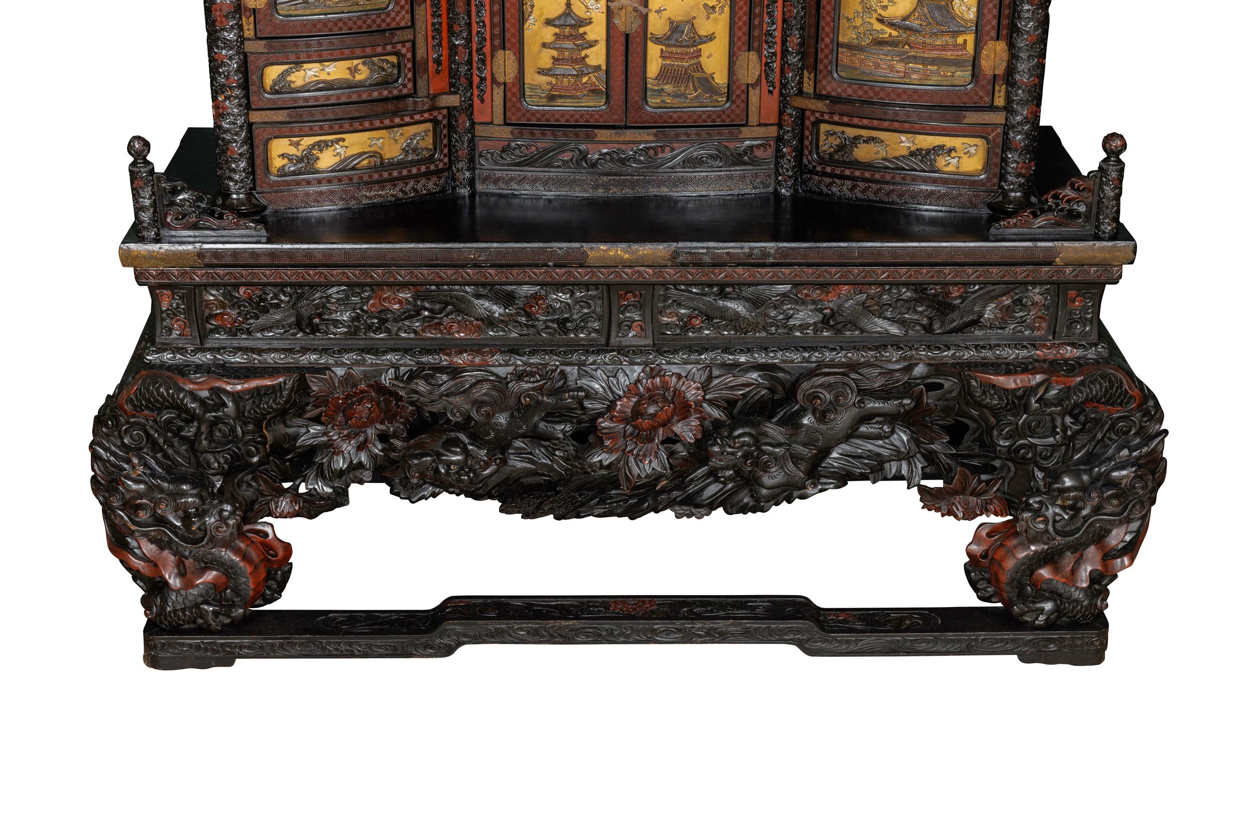 An Imperial Japanese Meiji Shibayama Tea Cabinet by The Tokugawa Samurai Clan For Sale 9
