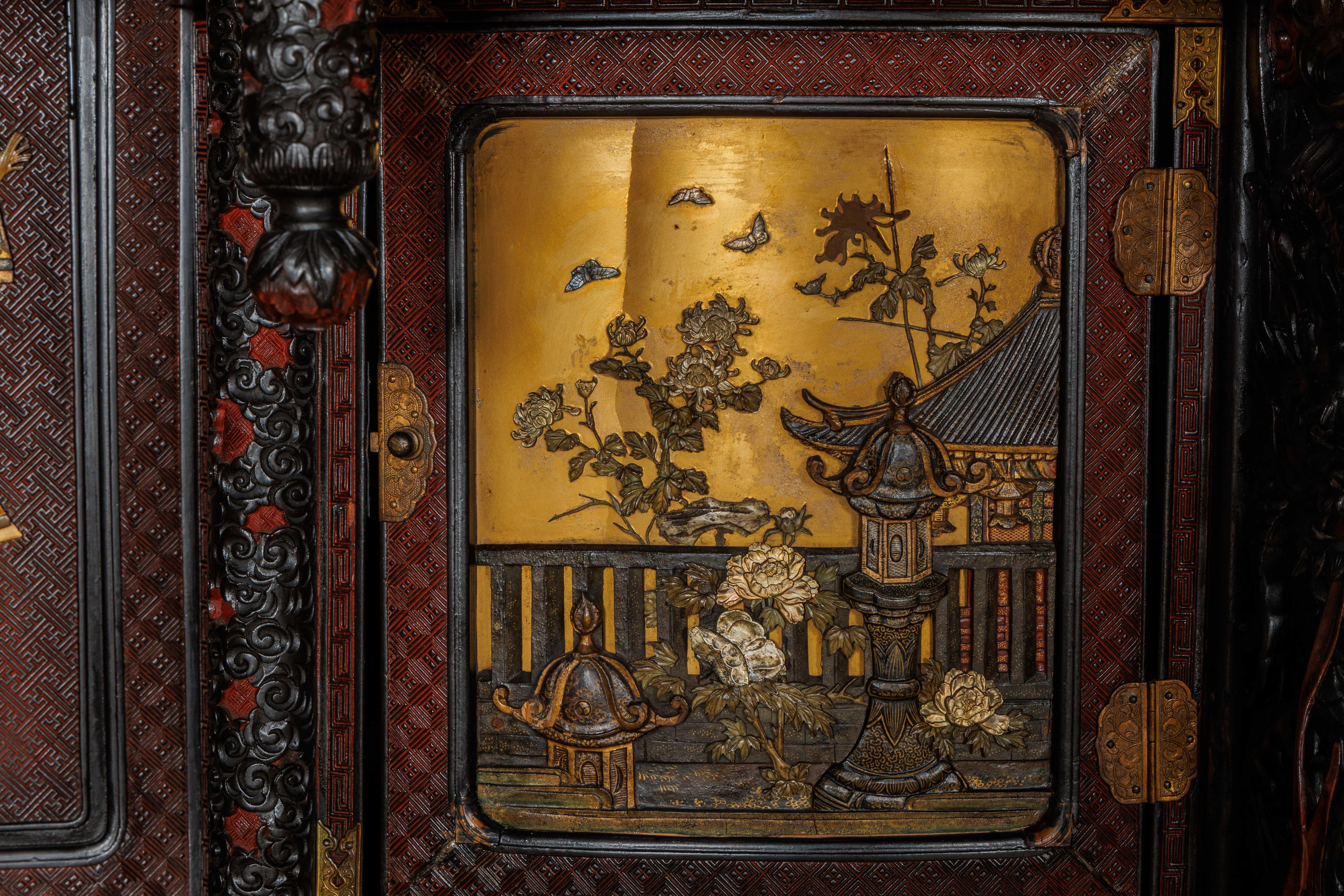 An Imperial Japanese Meiji Shibayama Tea Cabinet by The Tokugawa Samurai Clan For Sale 3