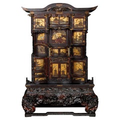 An Imperial Japanese Meiji Shibayama Tea Cabinet by The Tokugawa Samurai Clan