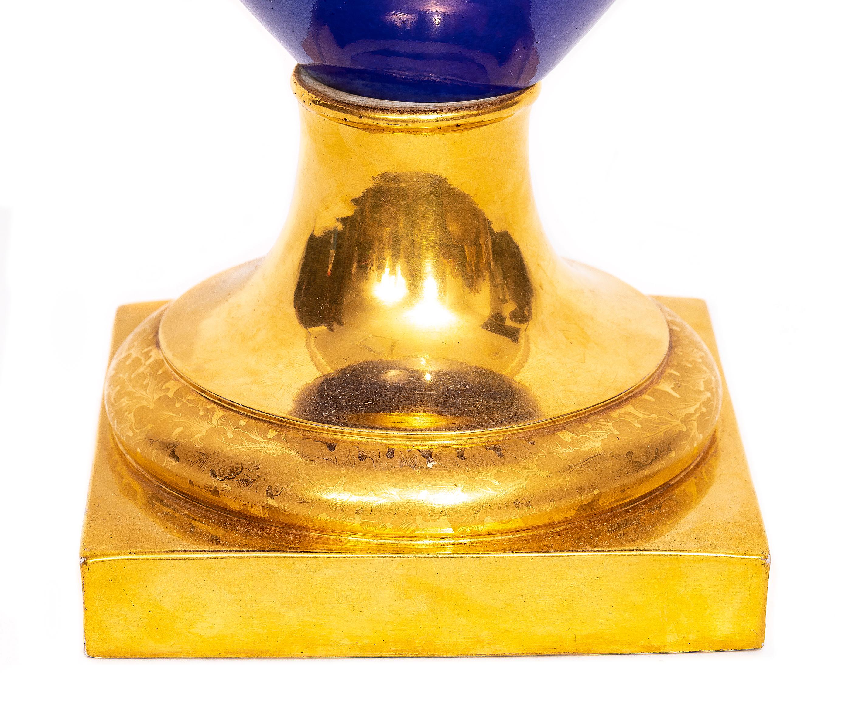 An Imperial KPM Cobalt Blue-Ground Topographical Vase, Frederick the Great Scene For Sale 6