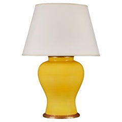 Antique An Imperial Yellow Chinese Vase as a Lamp