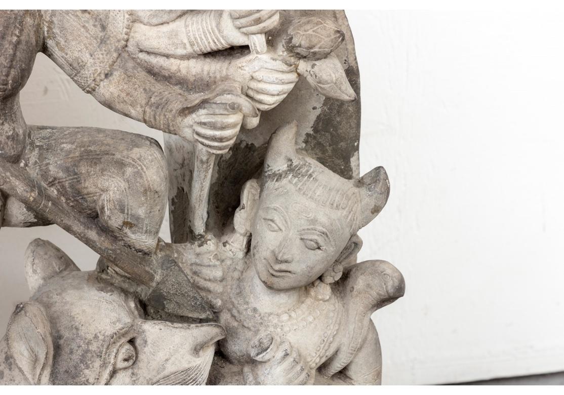 Nepalese Durga Relief Stone Sculpture, circa 1900 For Sale 2