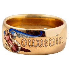 Important bracelet Souvenir en or 18 carats, diamants et émail