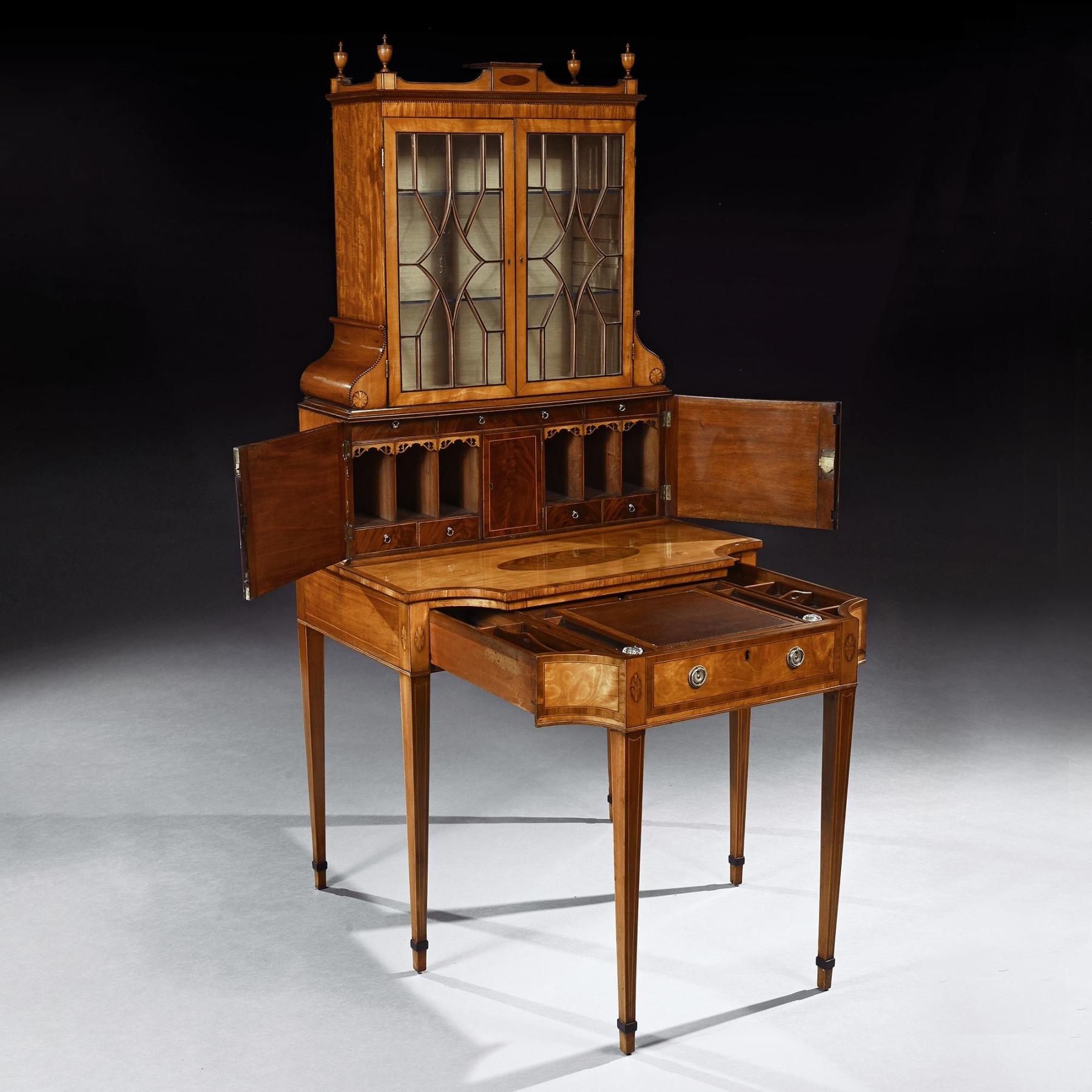 An Important 18th Century George Iii Satinwood and Sabicu Writing Cabinet For Sale 5